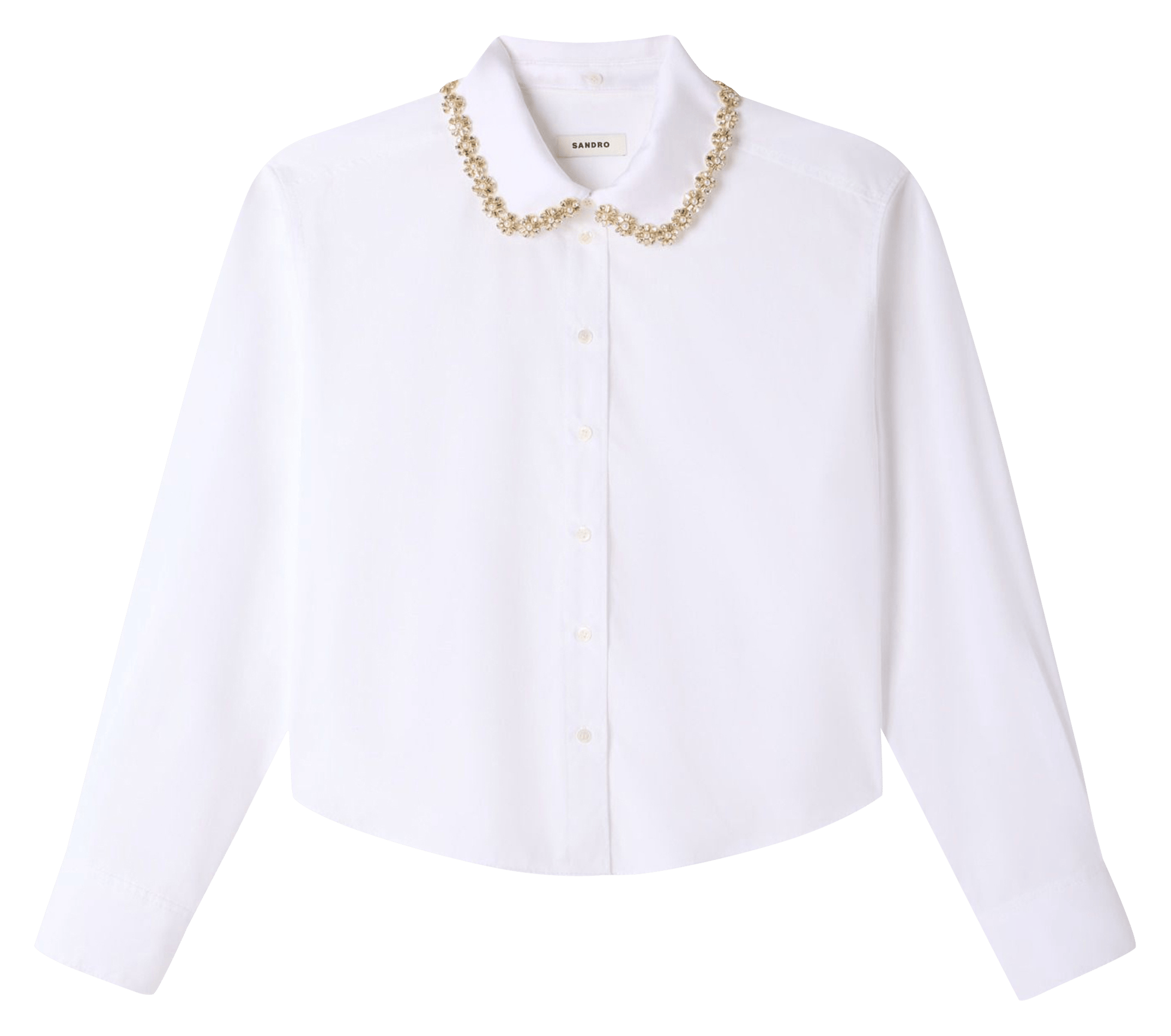 Katoenen blouse met klassieke kraag SANDRO Wit