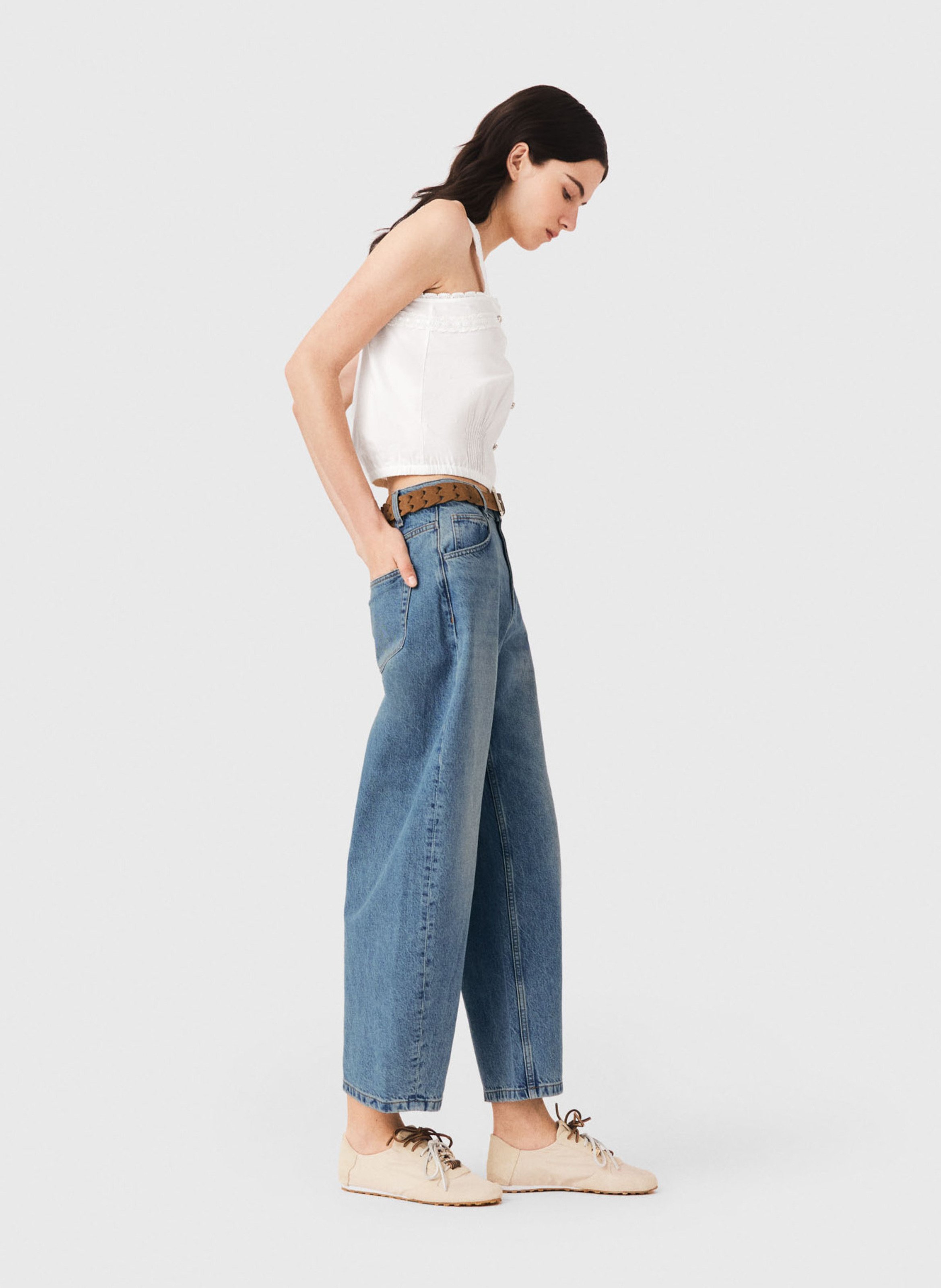 Top droit en coton MAJE Blanc
