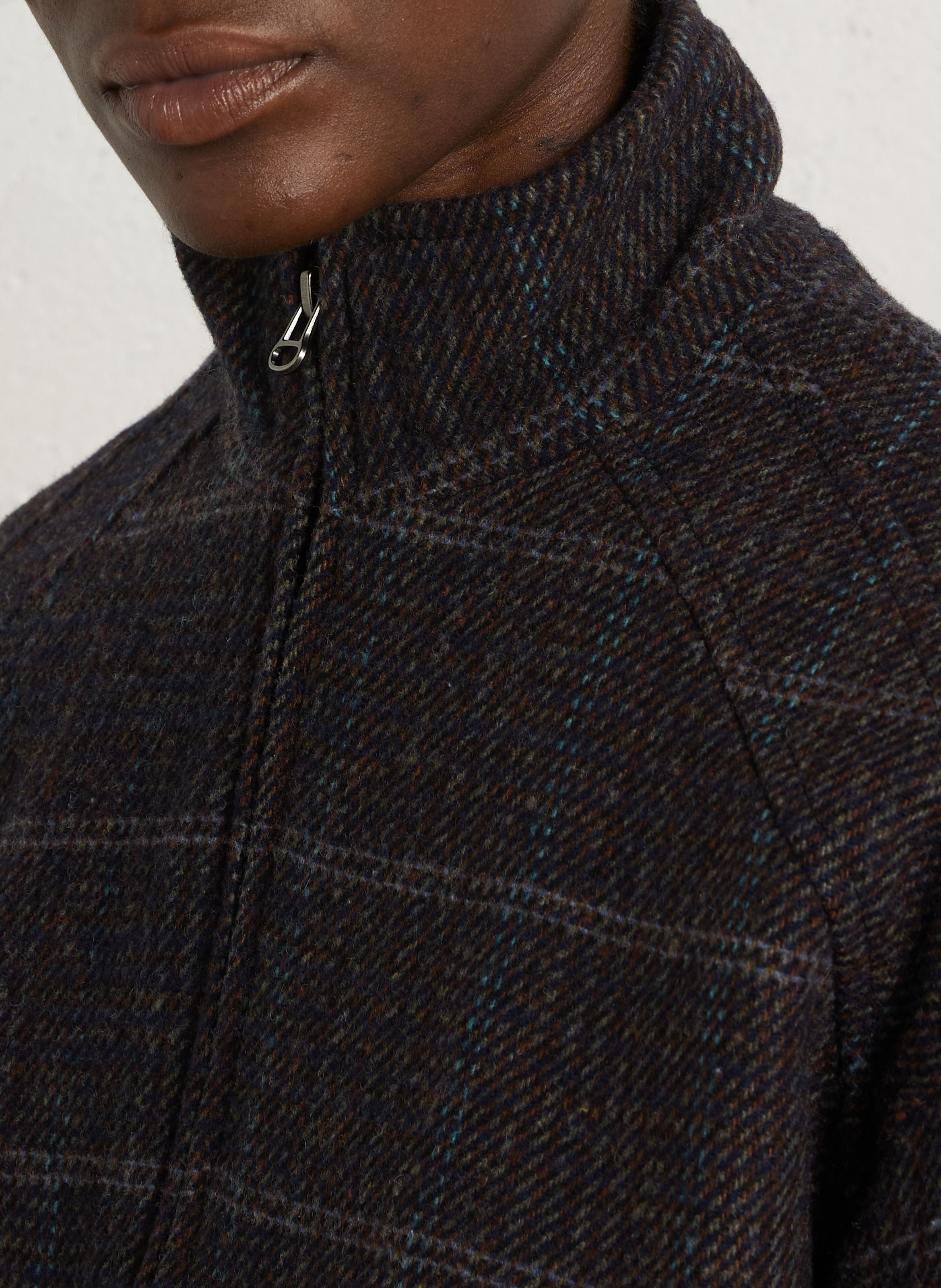 High-neck wool-blend jacket NICE THINGS Grey