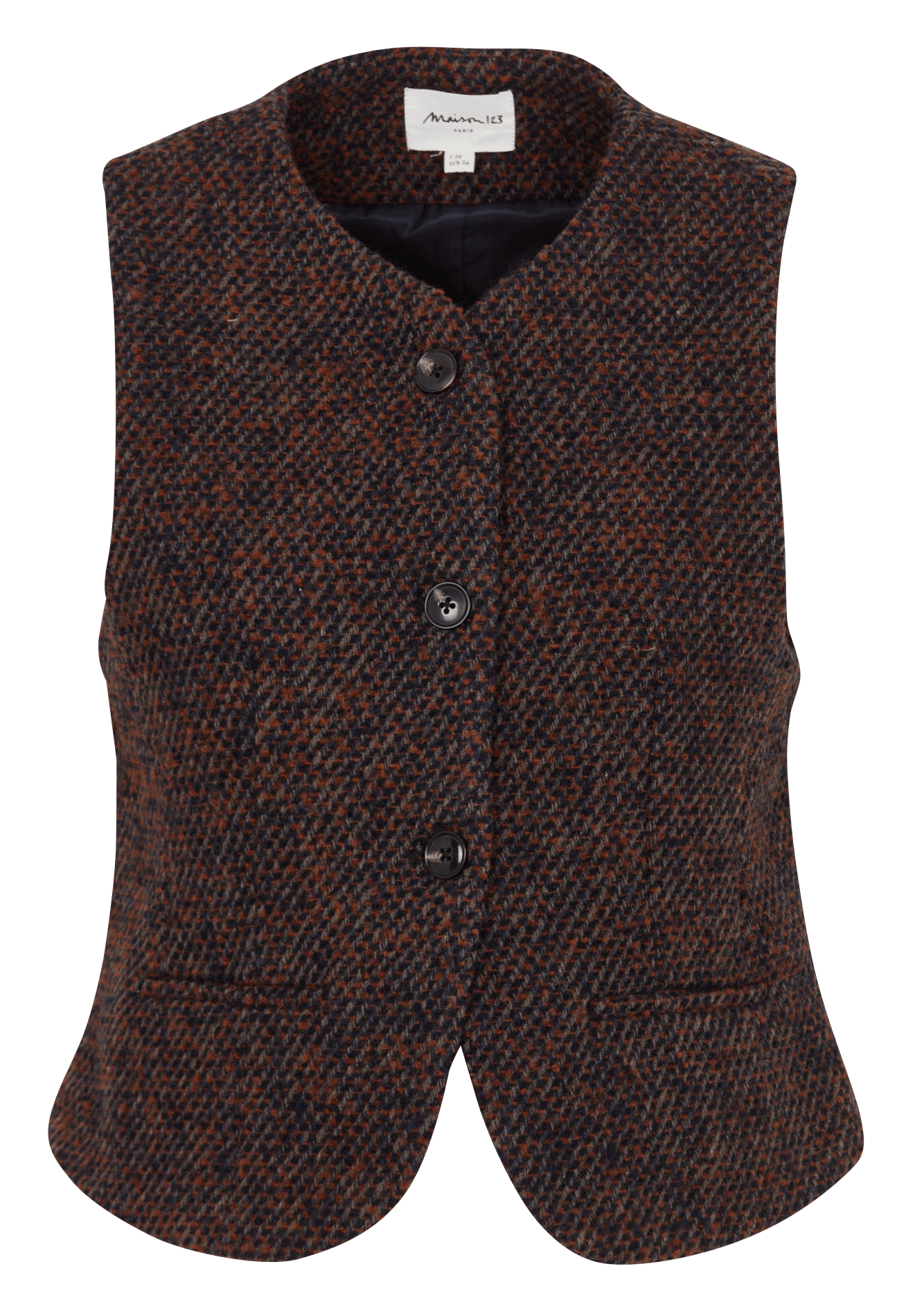 Gerade geschnittene Jacke aus Wollmix MAISON 123 Orange