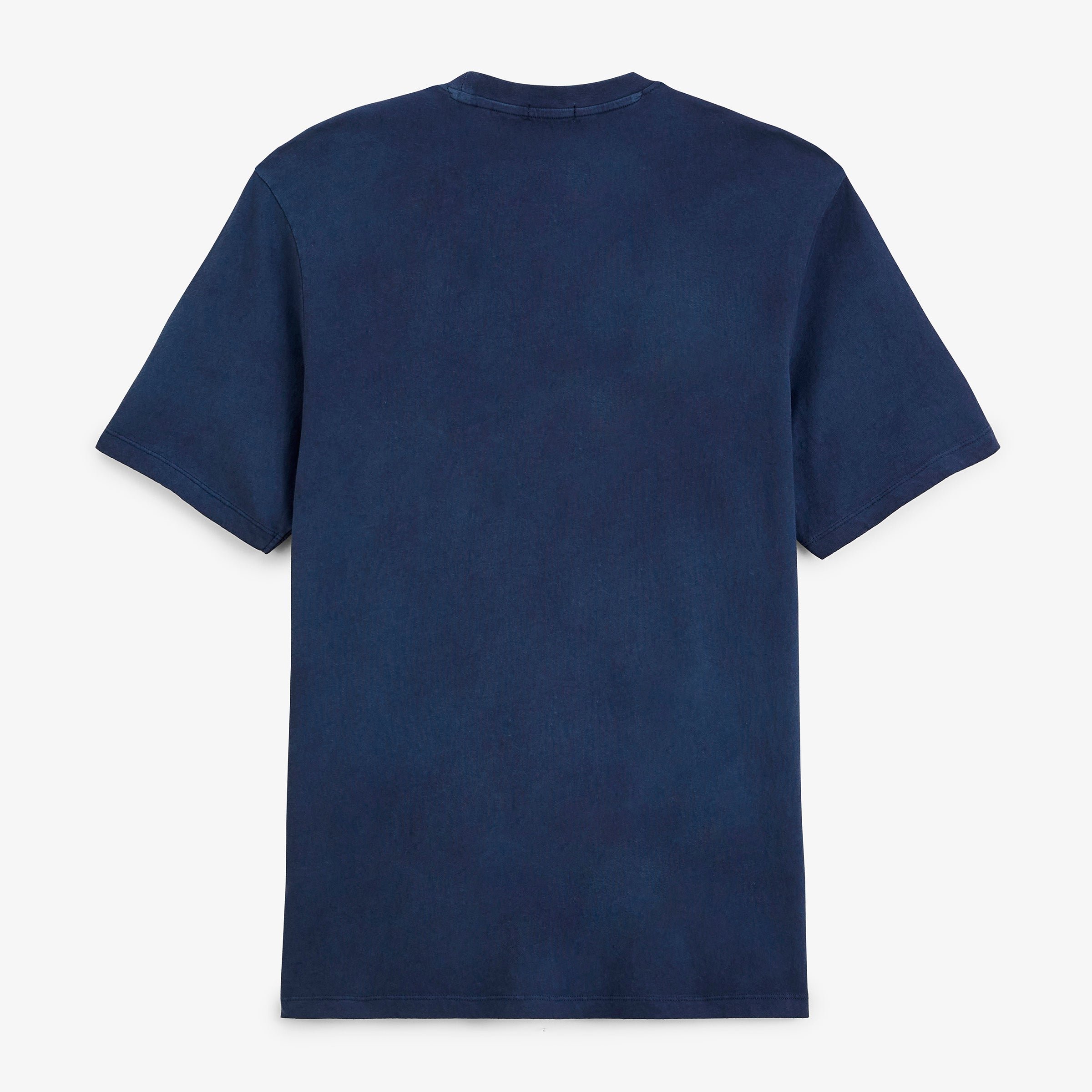 Short-sleeved navy blue linen blend T-shirt SERGE BLANCO Blue