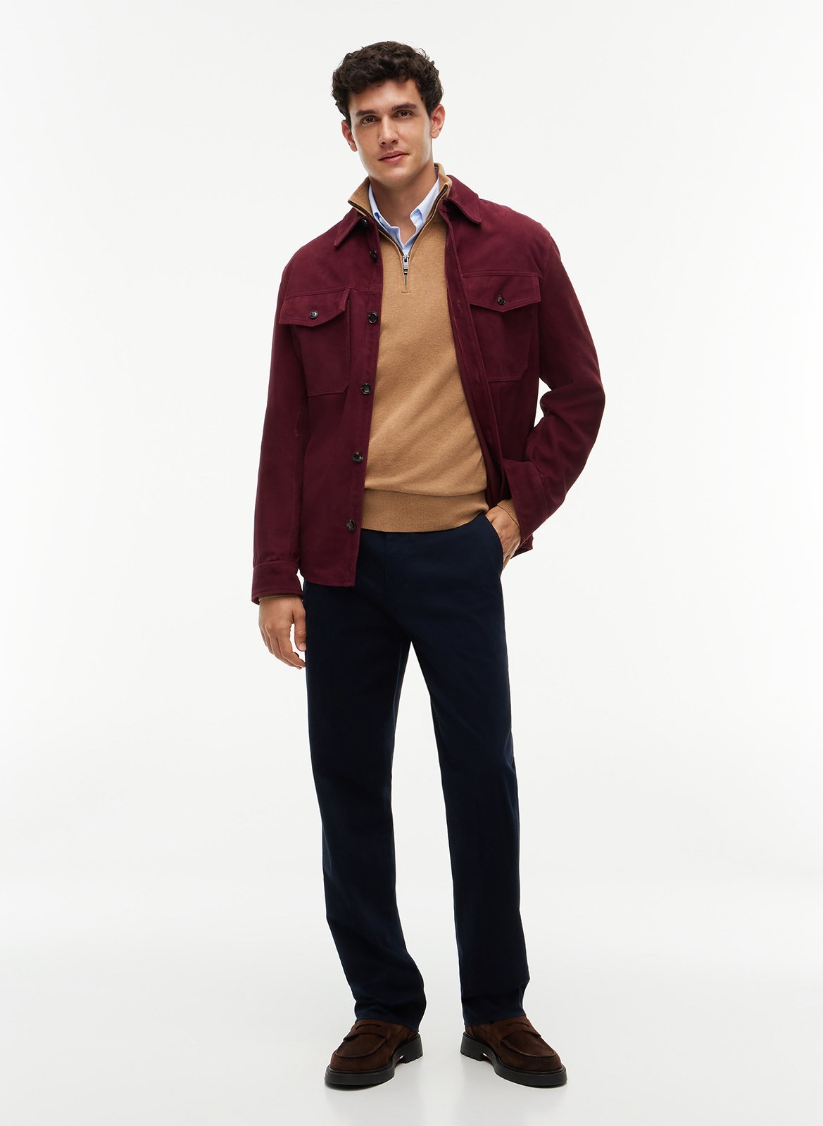 Pull col montant regular-fit en coton bio et cachemire  TOMMY HILFIGER Beige