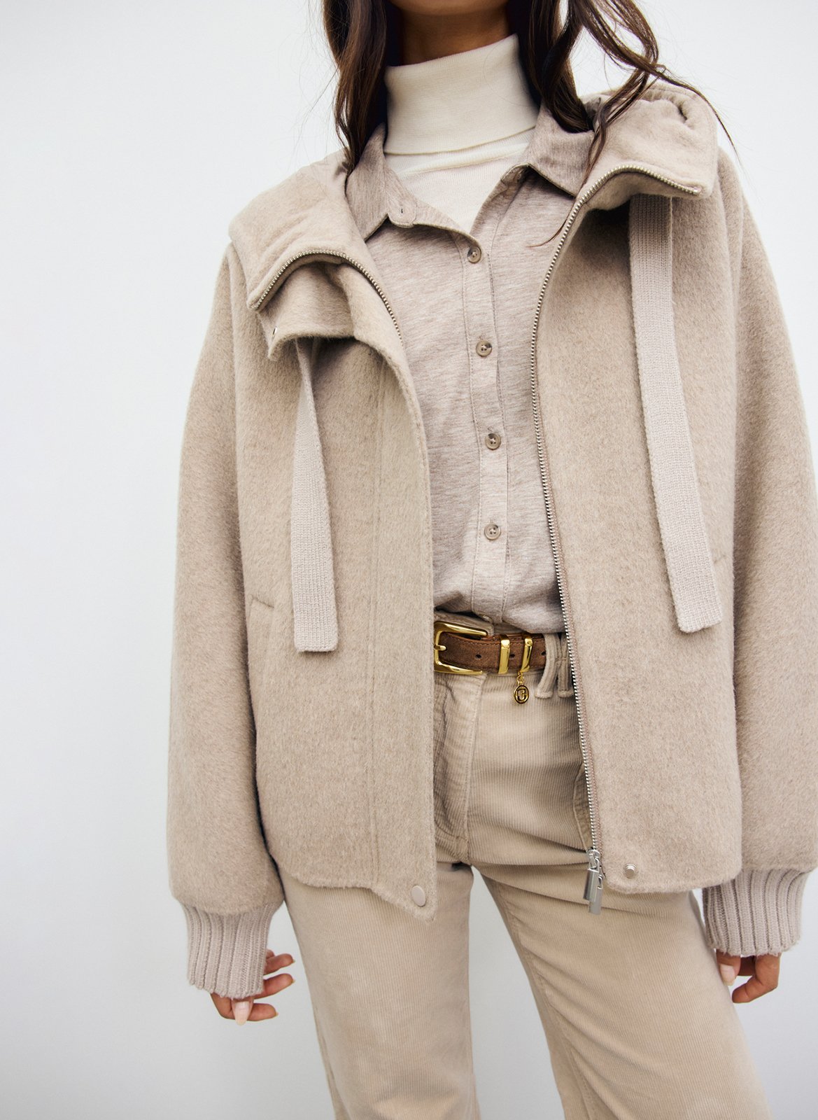 Veste droite en laine mélangée GERARD DAREL Beige