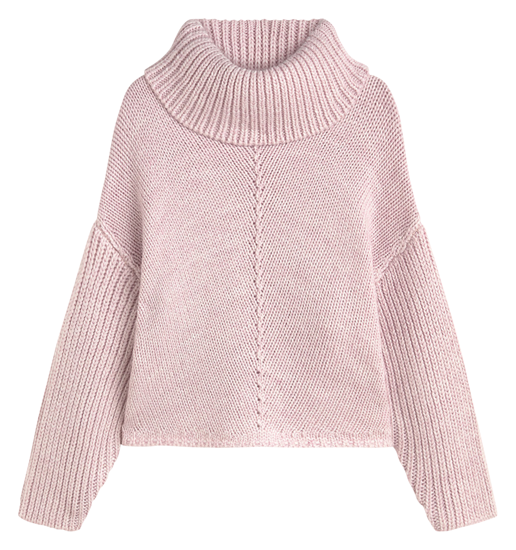 Pull col roulé ample uni SIMORRA Rose