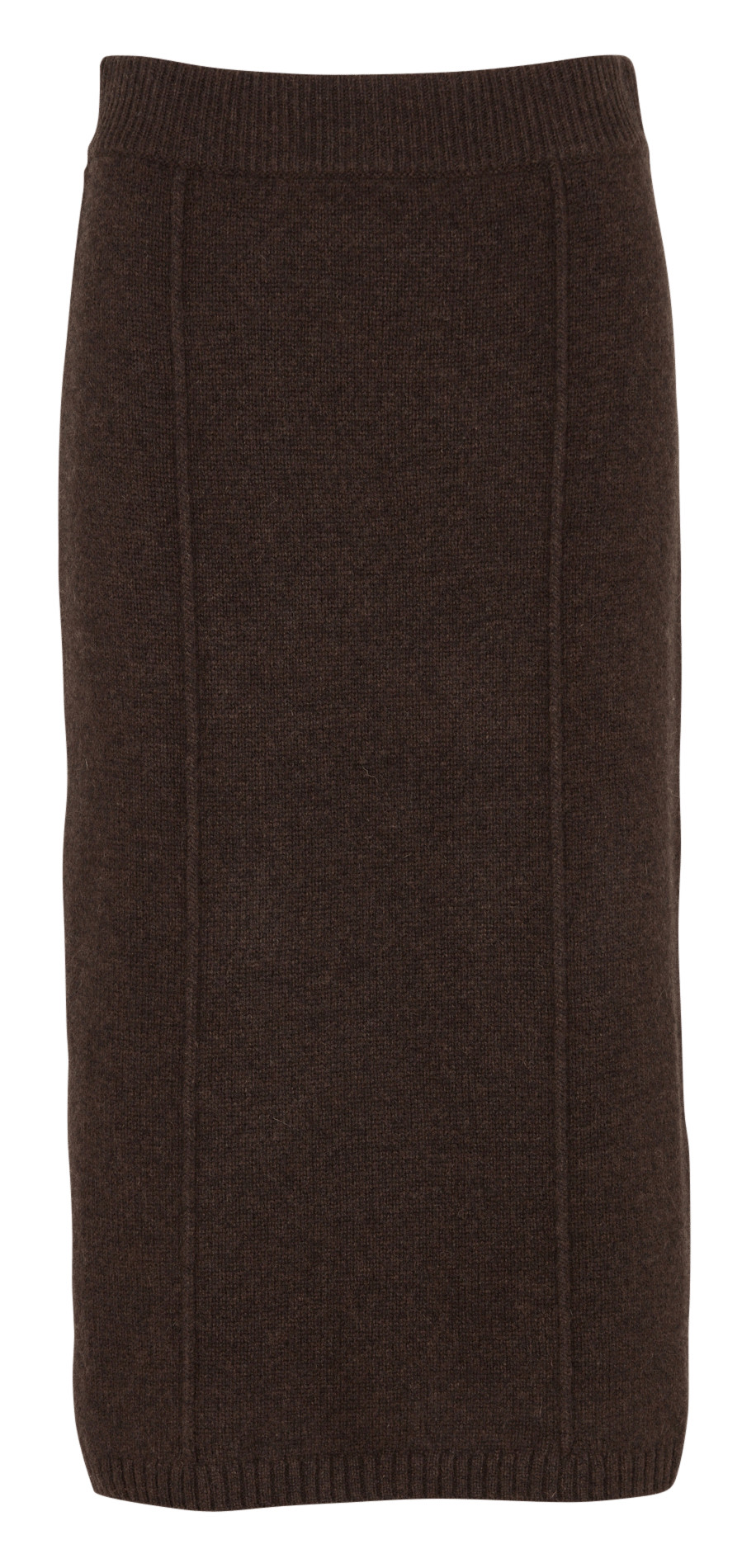 Jupe midi droite en laine MAISON 123 Marron