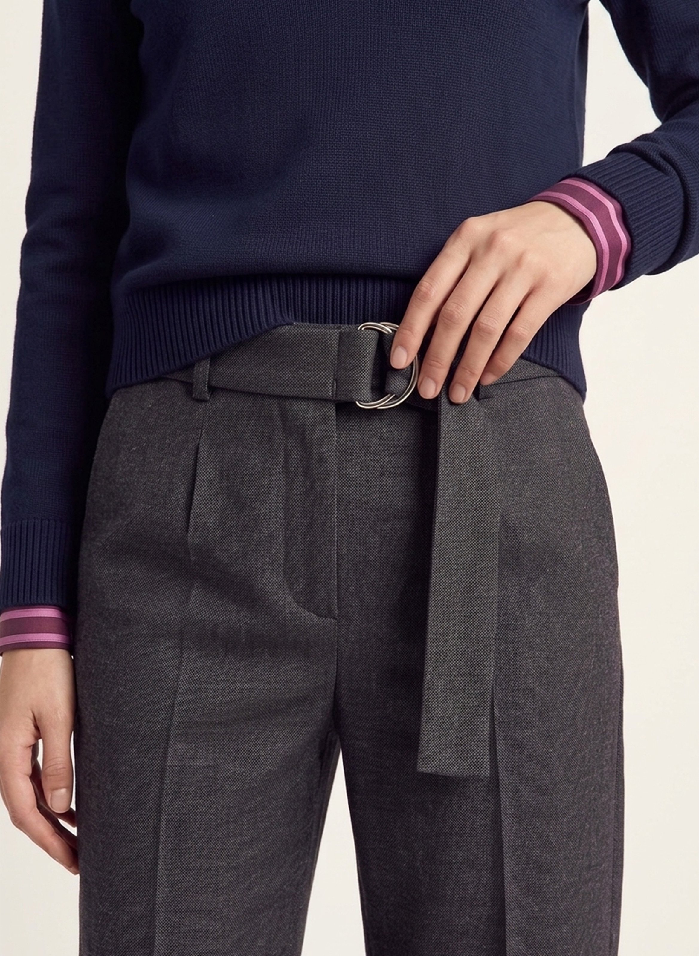 Weit geschnittene gerade Hose mit Gürtel KOOKAI Grau