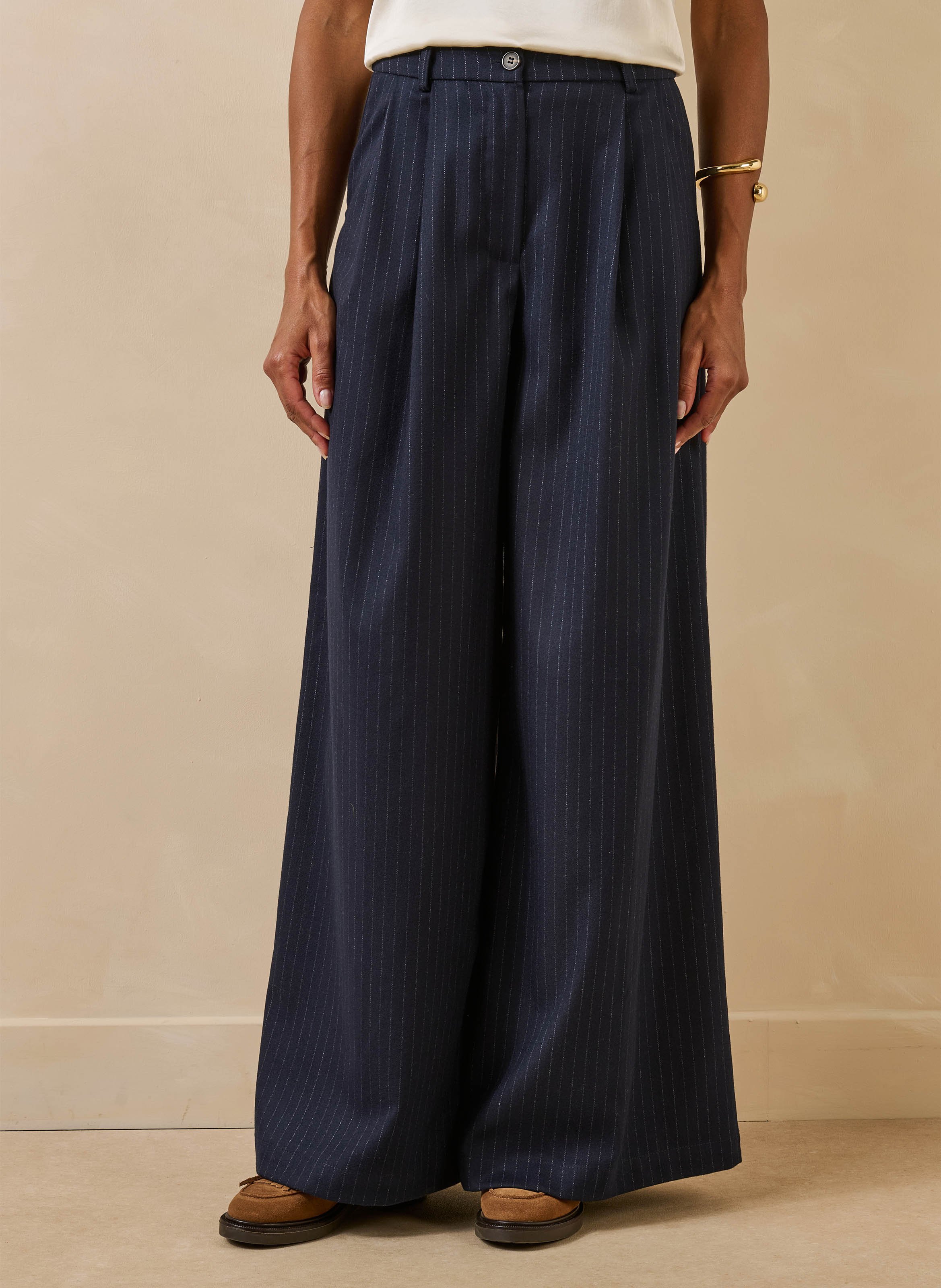 Wijde, gestreepte broek LA FEE MARABOUTEE Blauw