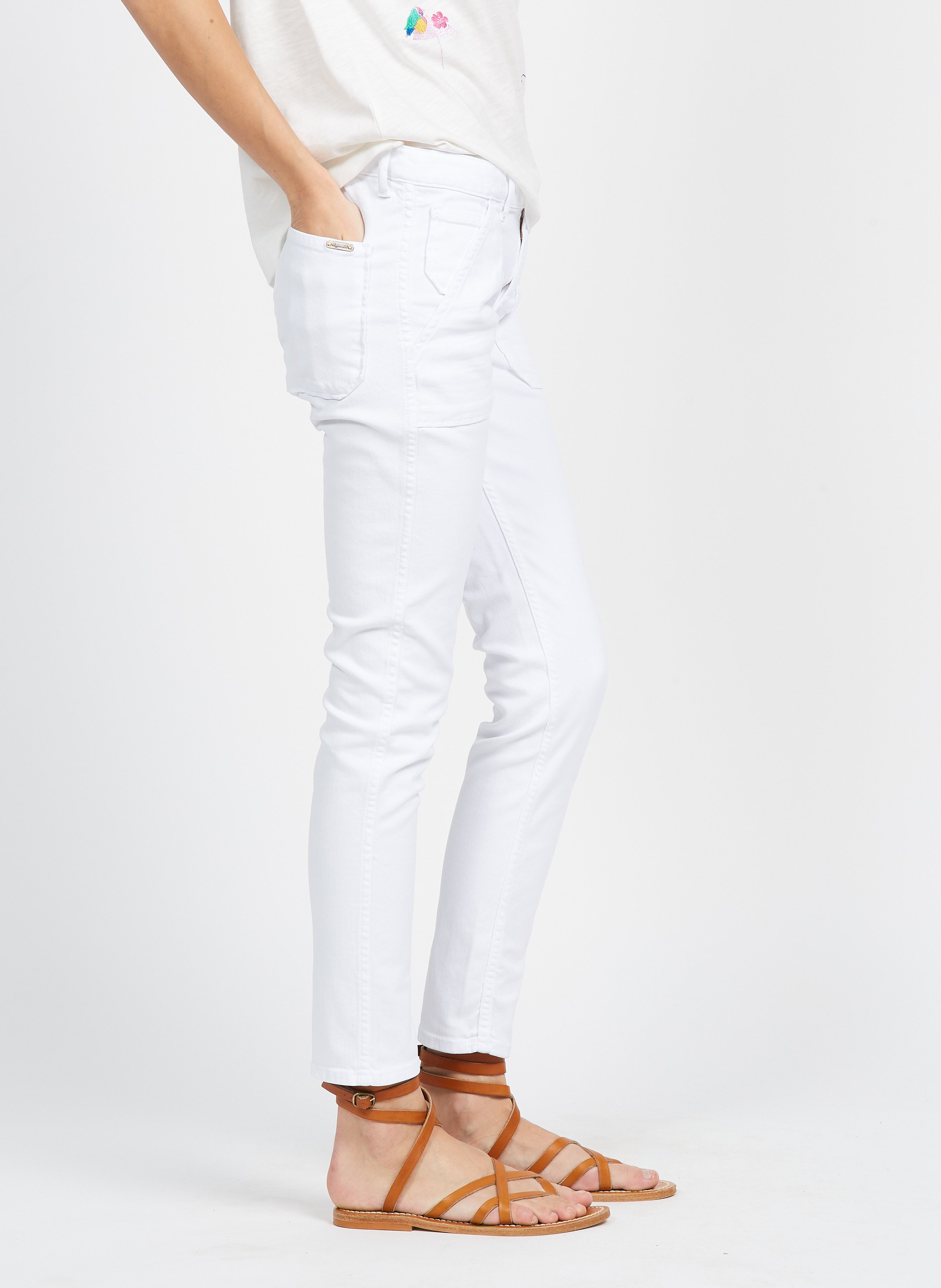 Slim-fit cotton-blend jeans ACQUAVERDE White