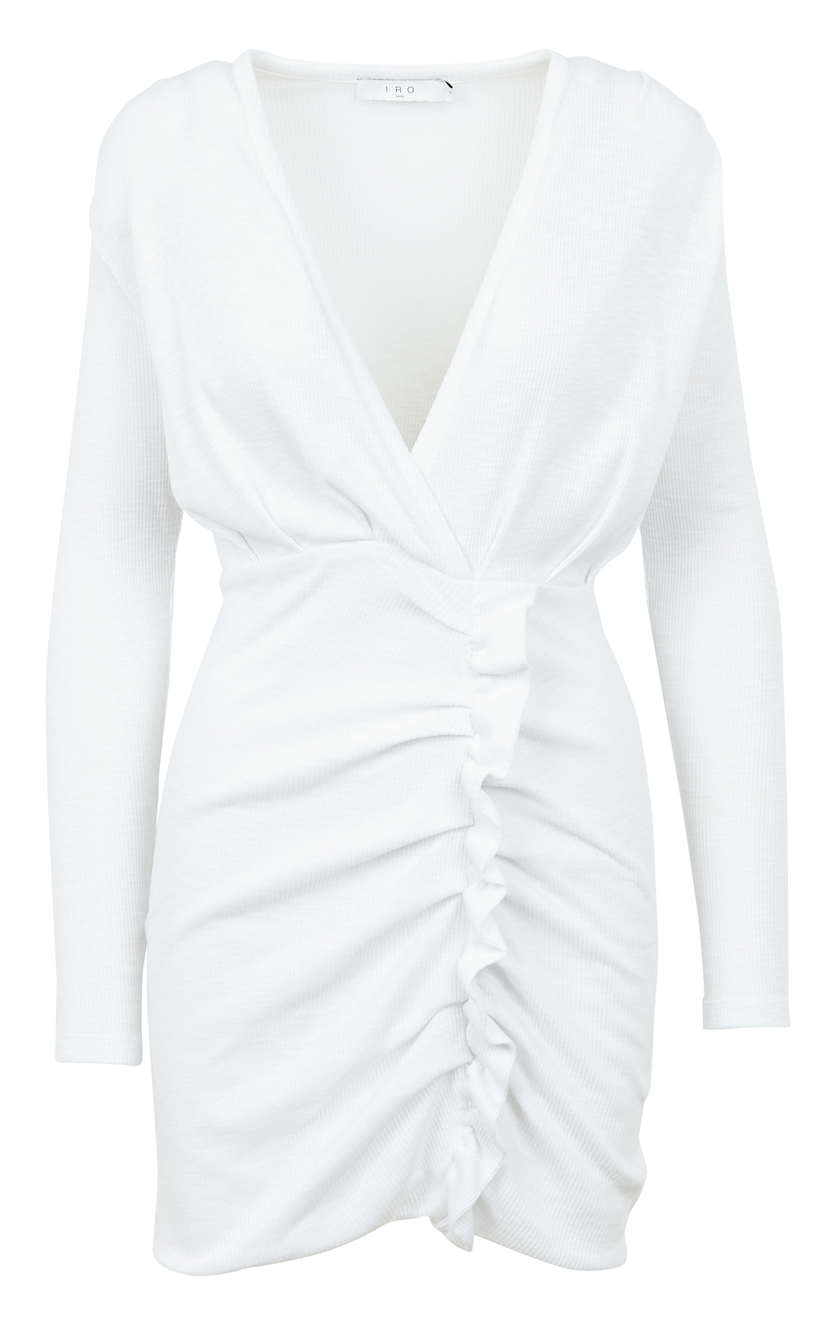 Short cotton-blend V-neck dress IRO White