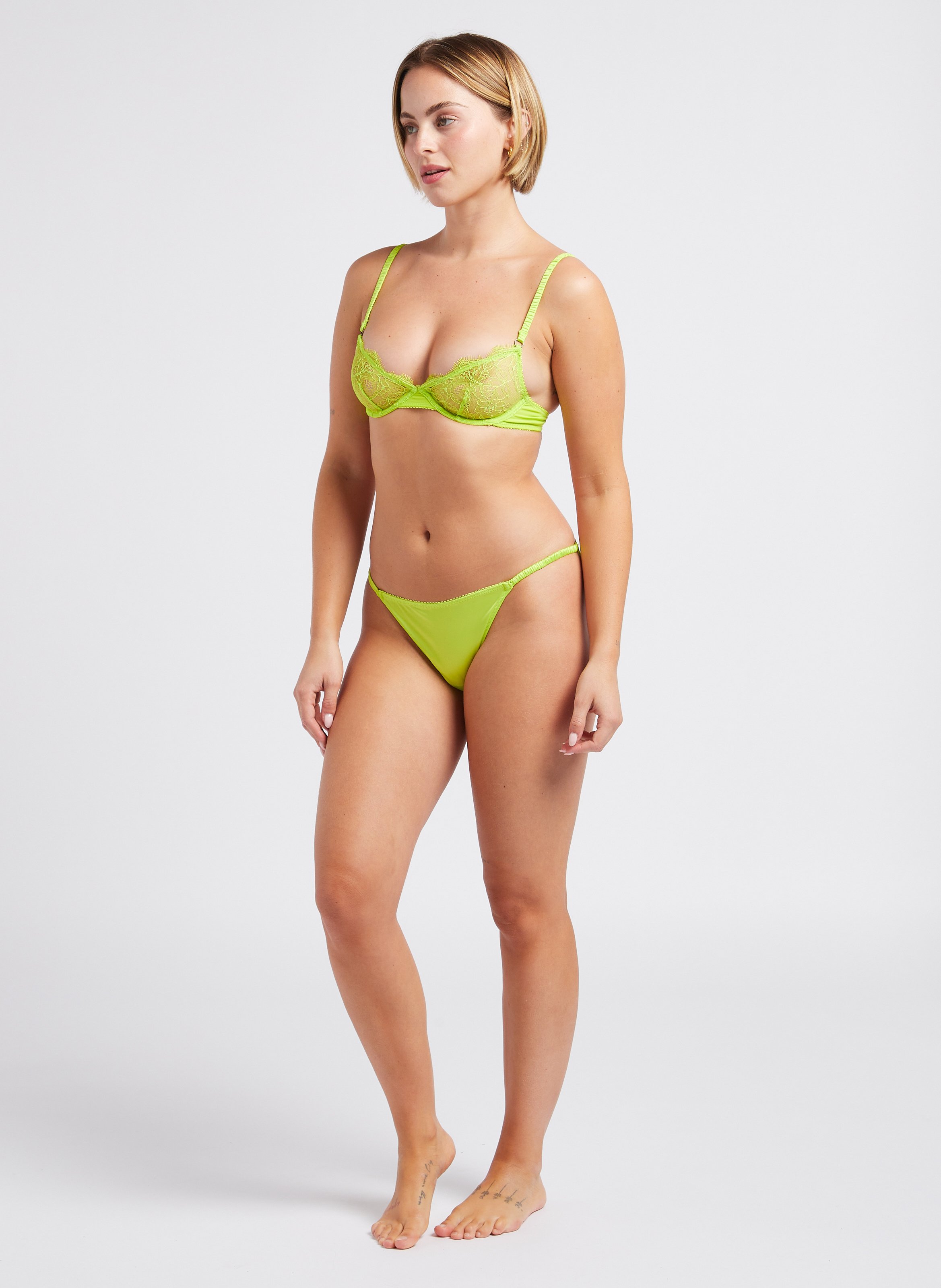 Culotte échancrée en dentelle LOVE STORIES Vert