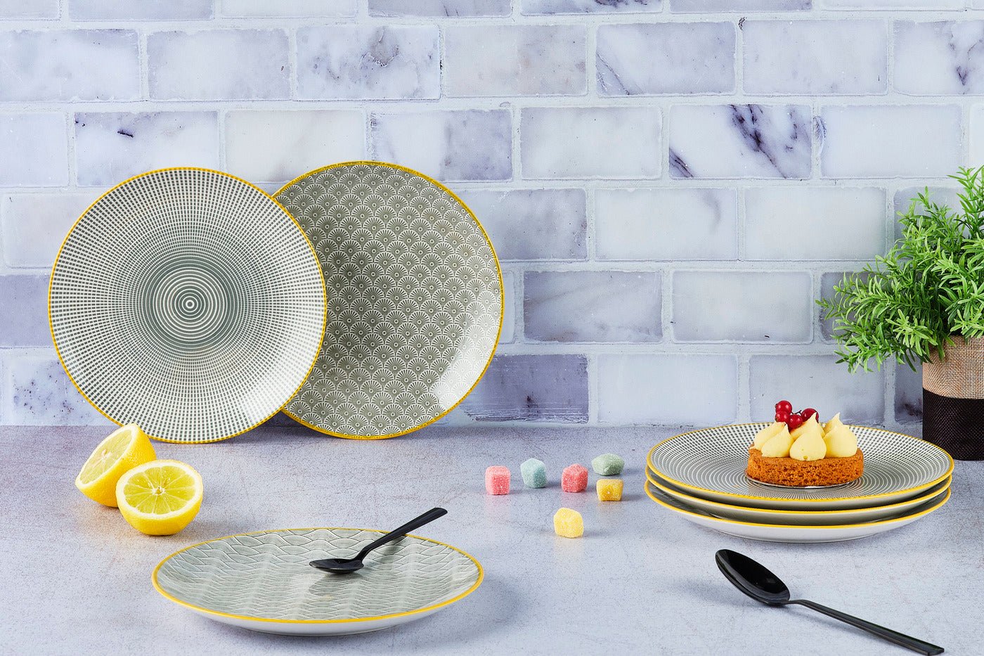 PATTERN -  6-piece plate set BJORN Grey