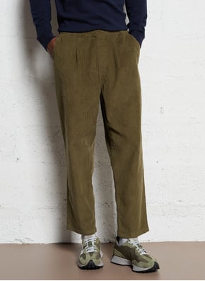 Pantalon coton vert foncé coton - DREUILLE Pantalon coton vert foncé coton - DREUILLE