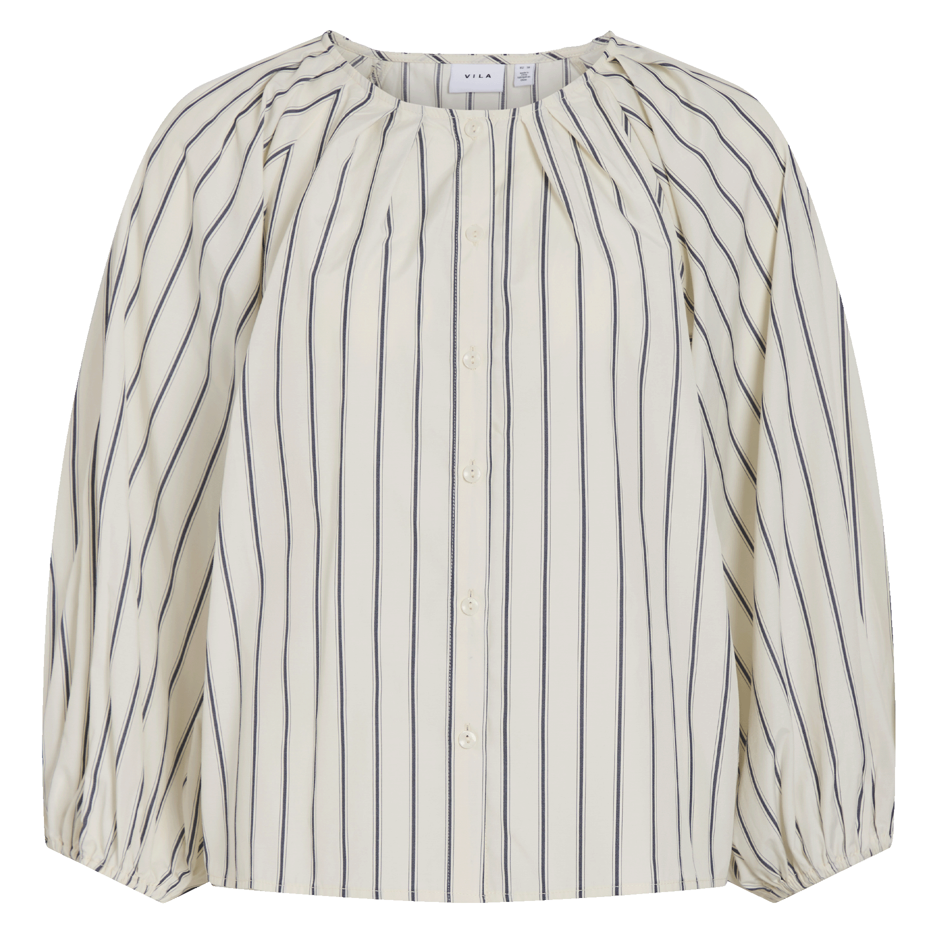 Weites Hemd mit Rundhalsausschnitt VILA Beige