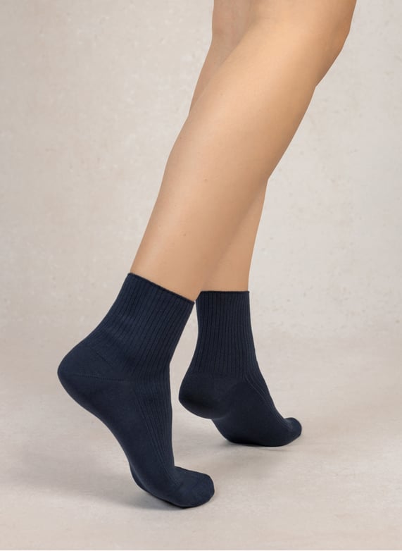 Chaussettes en coton mélangé Marine Bleuforet Femme Place des