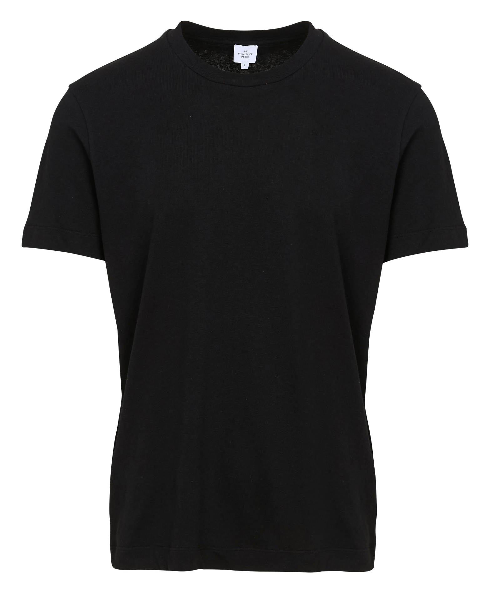 Basic cotton-mix T-shirt AU PRINTEMPS PARIS Black