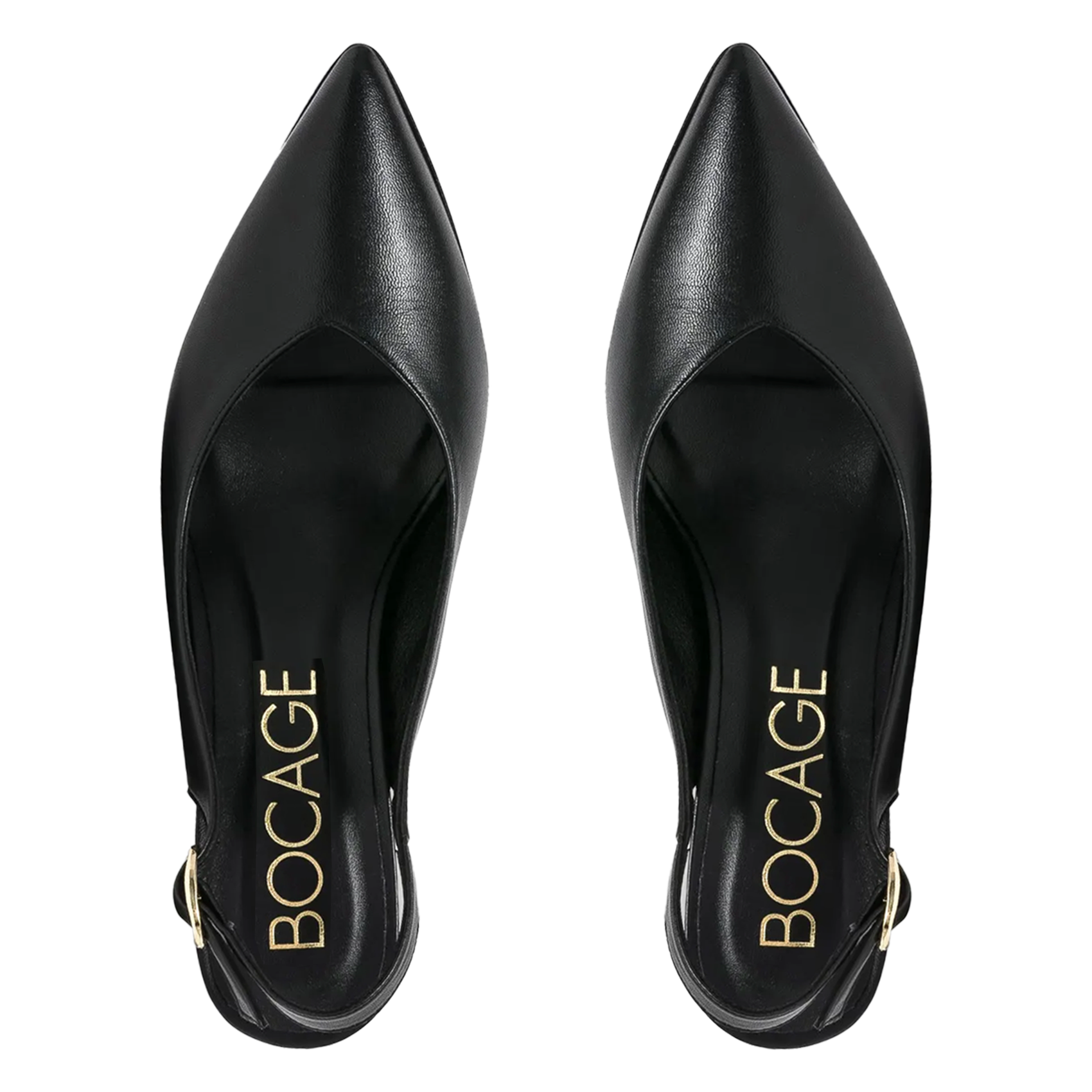 Slingback pumps in leer BOCAGE Zwart