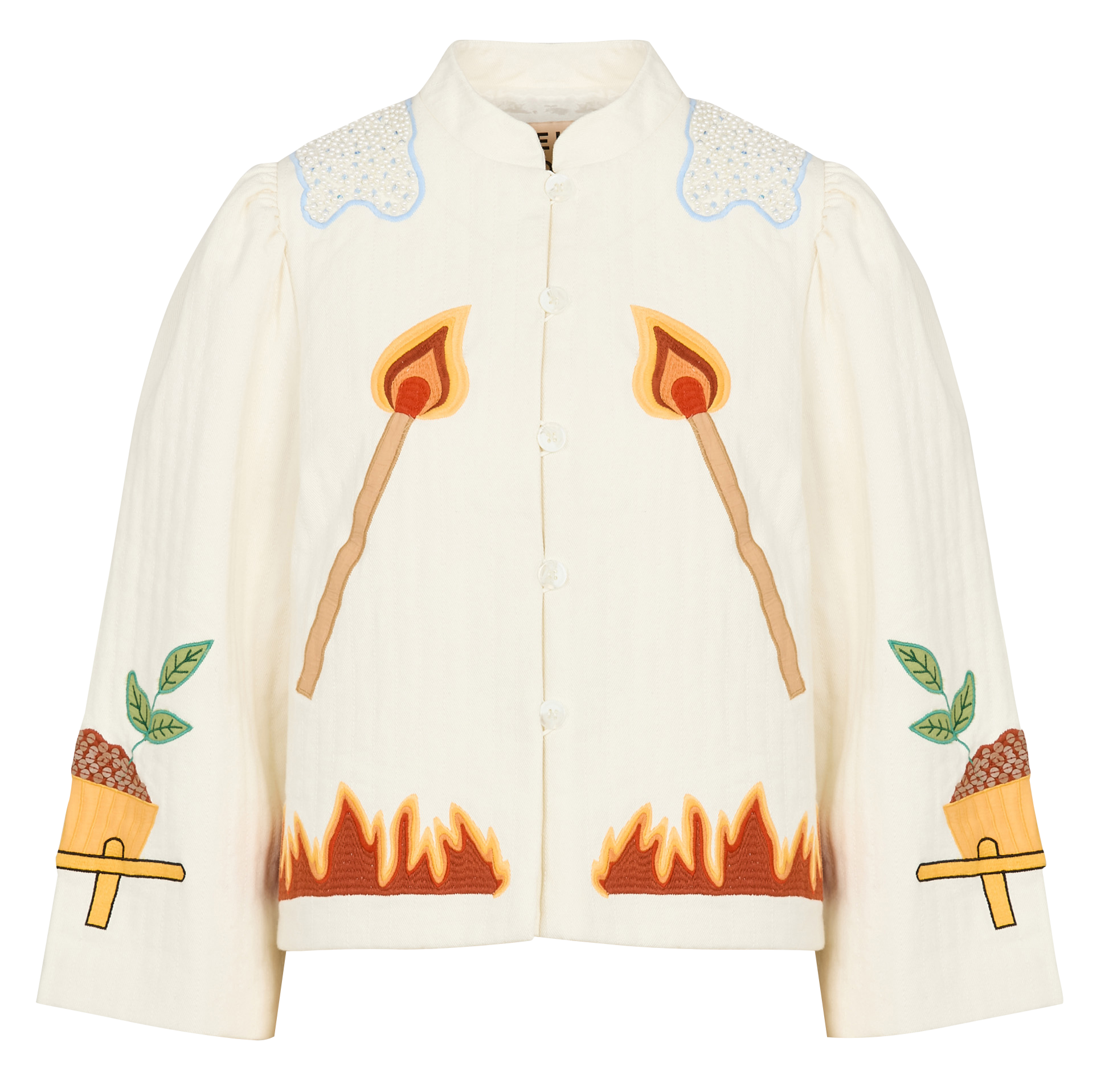 Baumwolljacke mit Rundhalsausschnitt STELLA NOVA Beige