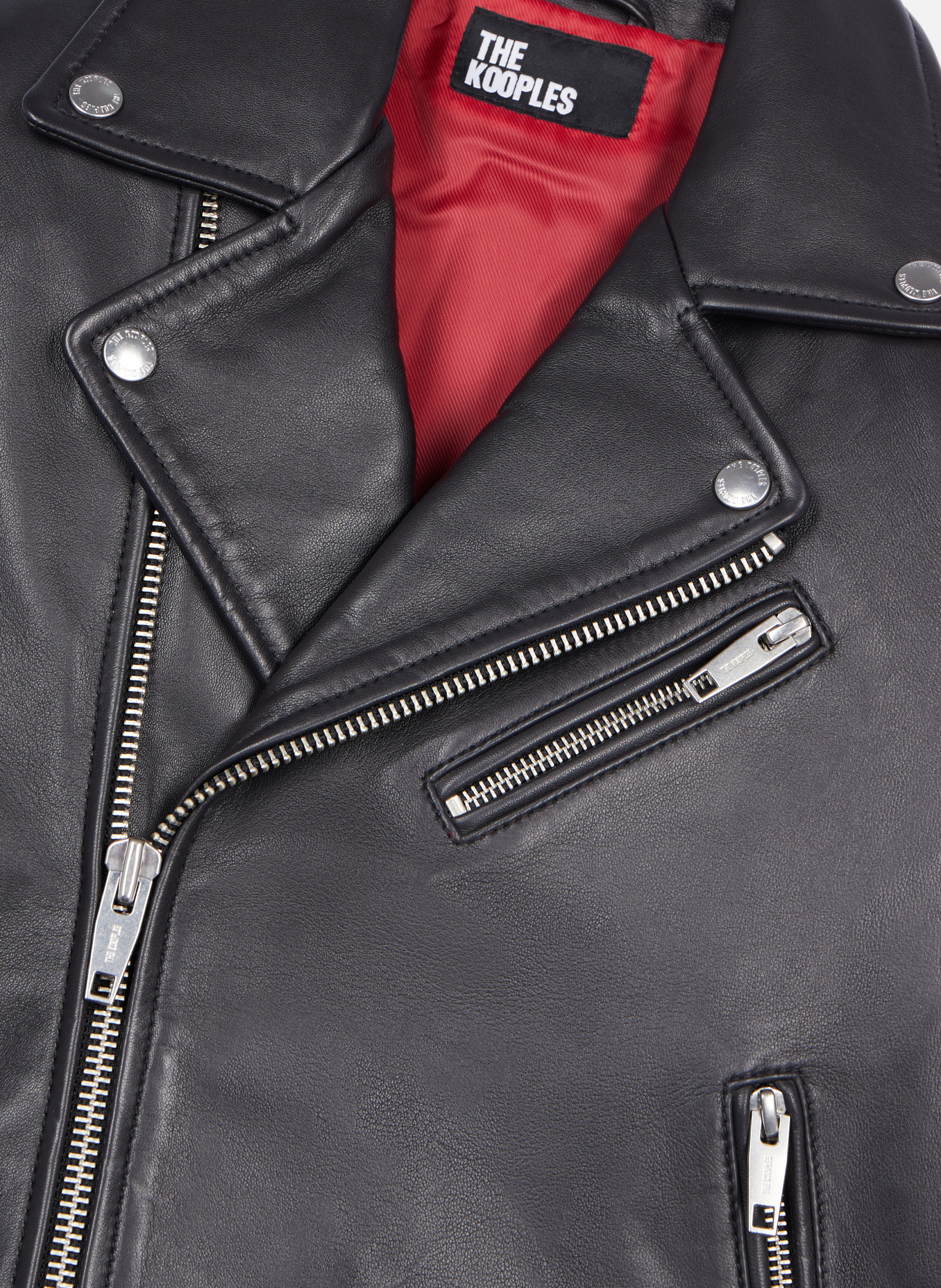 Leather biker jacket THE KOOPLES Black