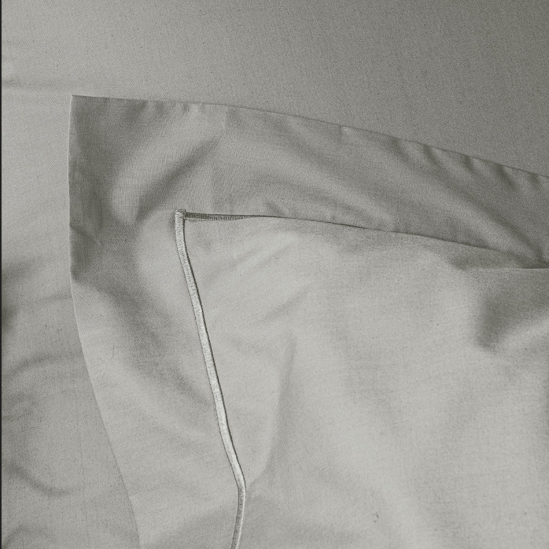 Cotton percale pillow case COTON PUR Grey