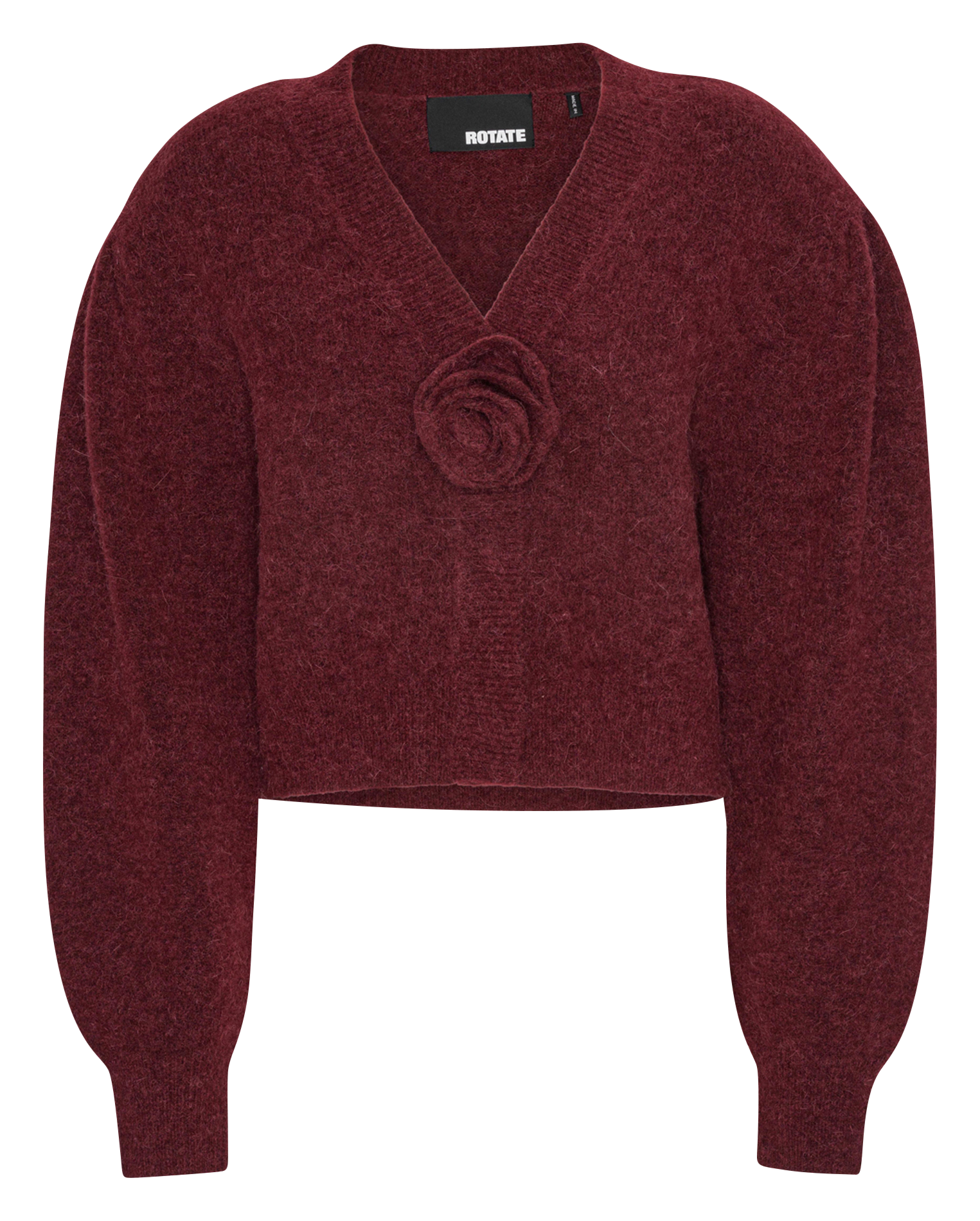 Gilet col V en laine mélangée ROTATE Brown