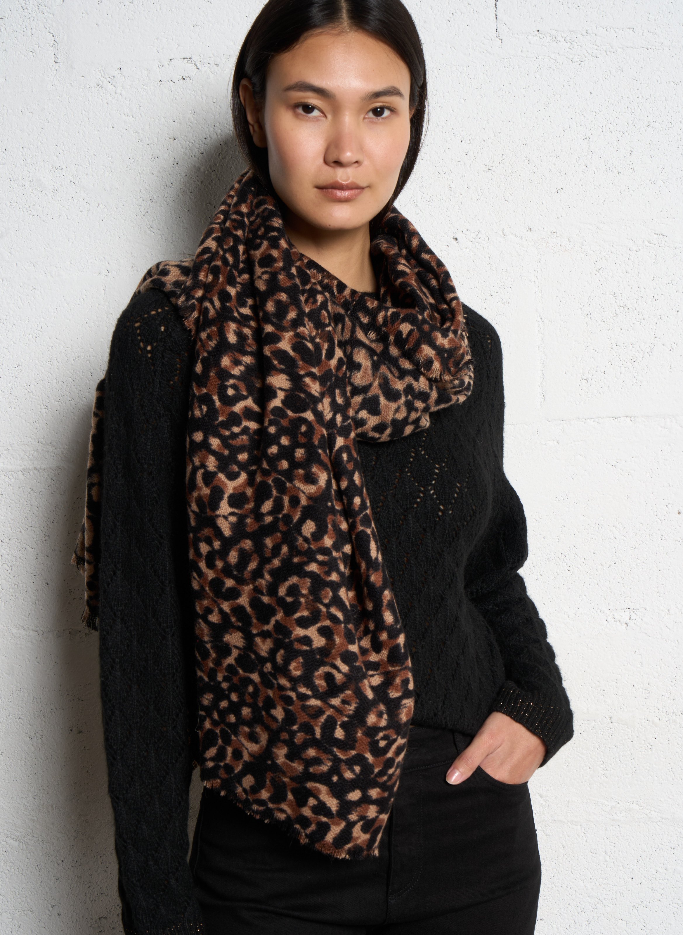 Echarpe imprimée ONE STEP Noir