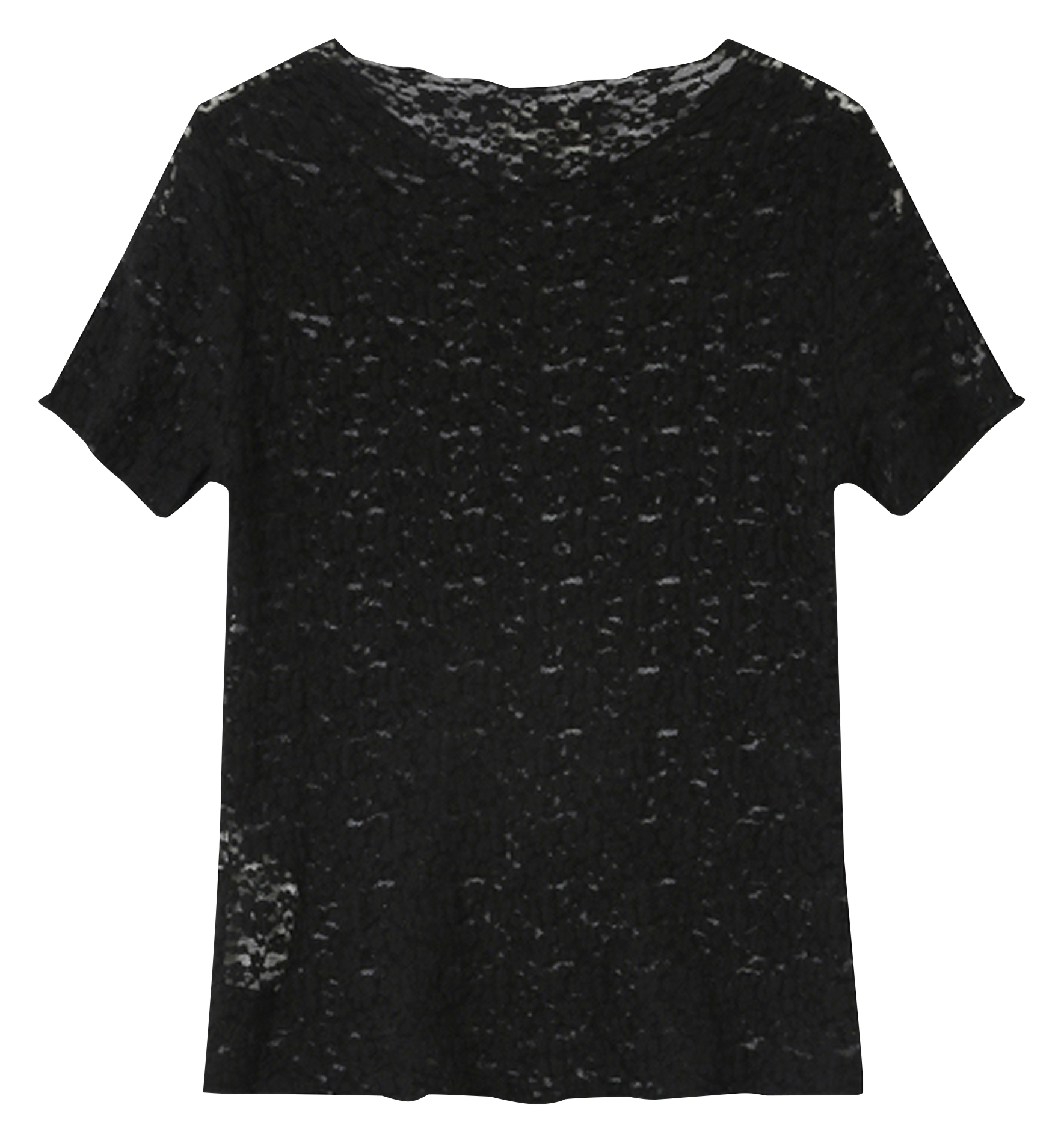 Round-neck lace T-shirt GRACE ET MILA Black