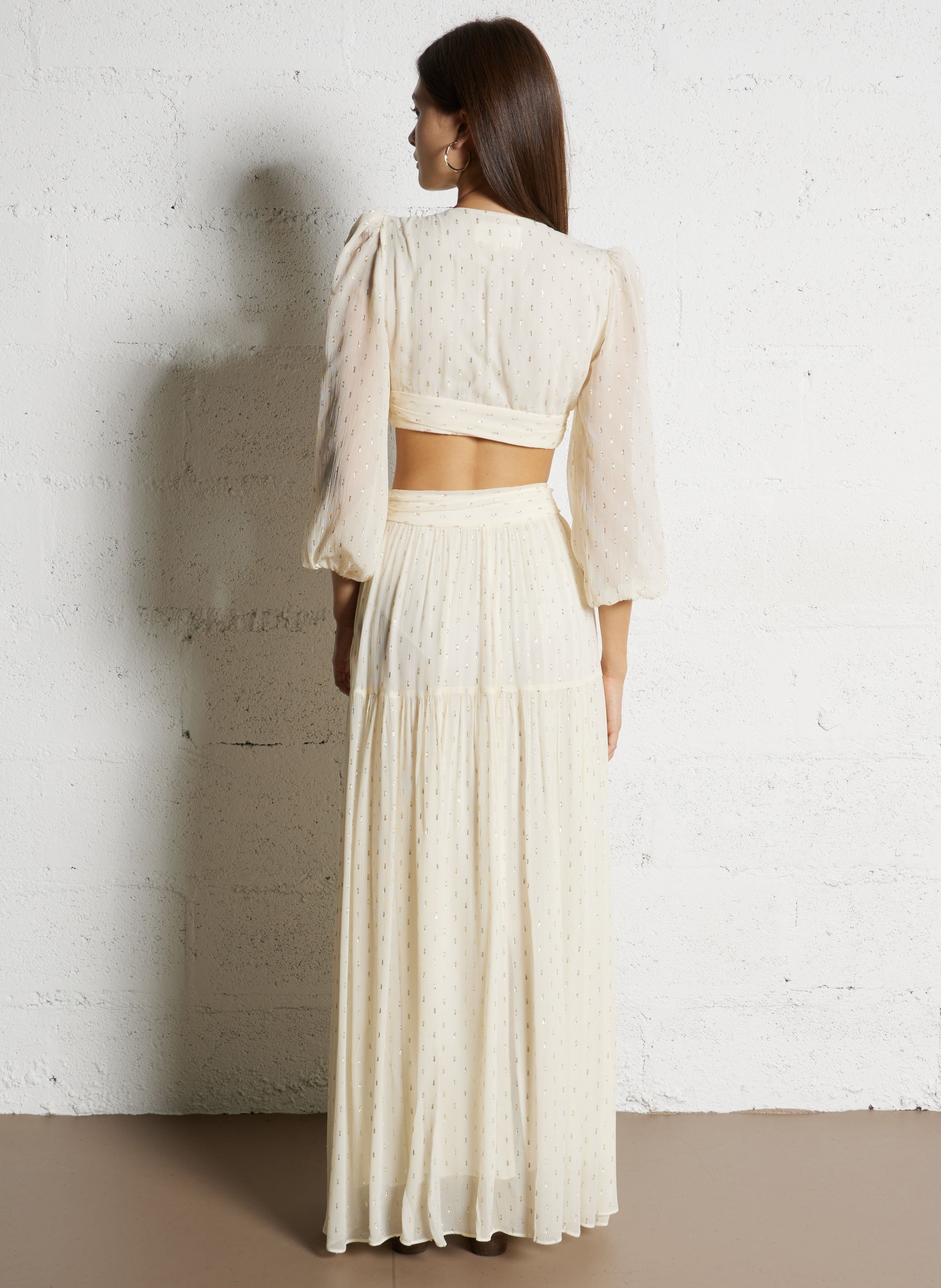 Robe longue fluide avec ouvertures côtés BA&SH Beige