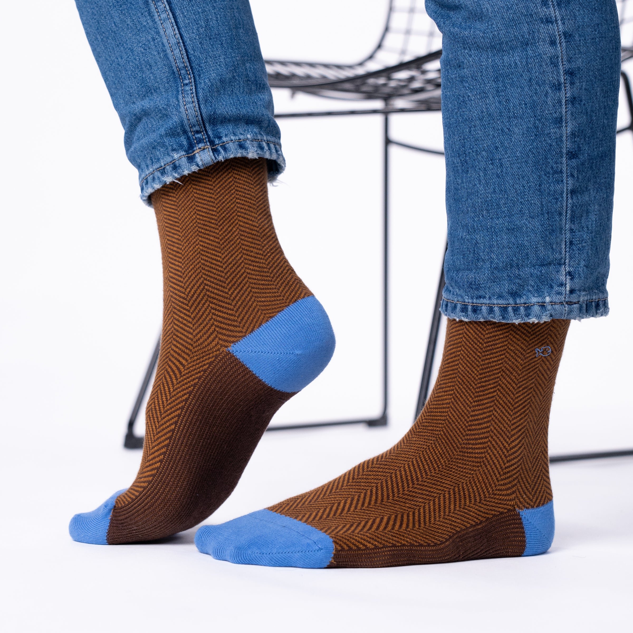 Combed cotton herringbone socks BILLYBELT Brown