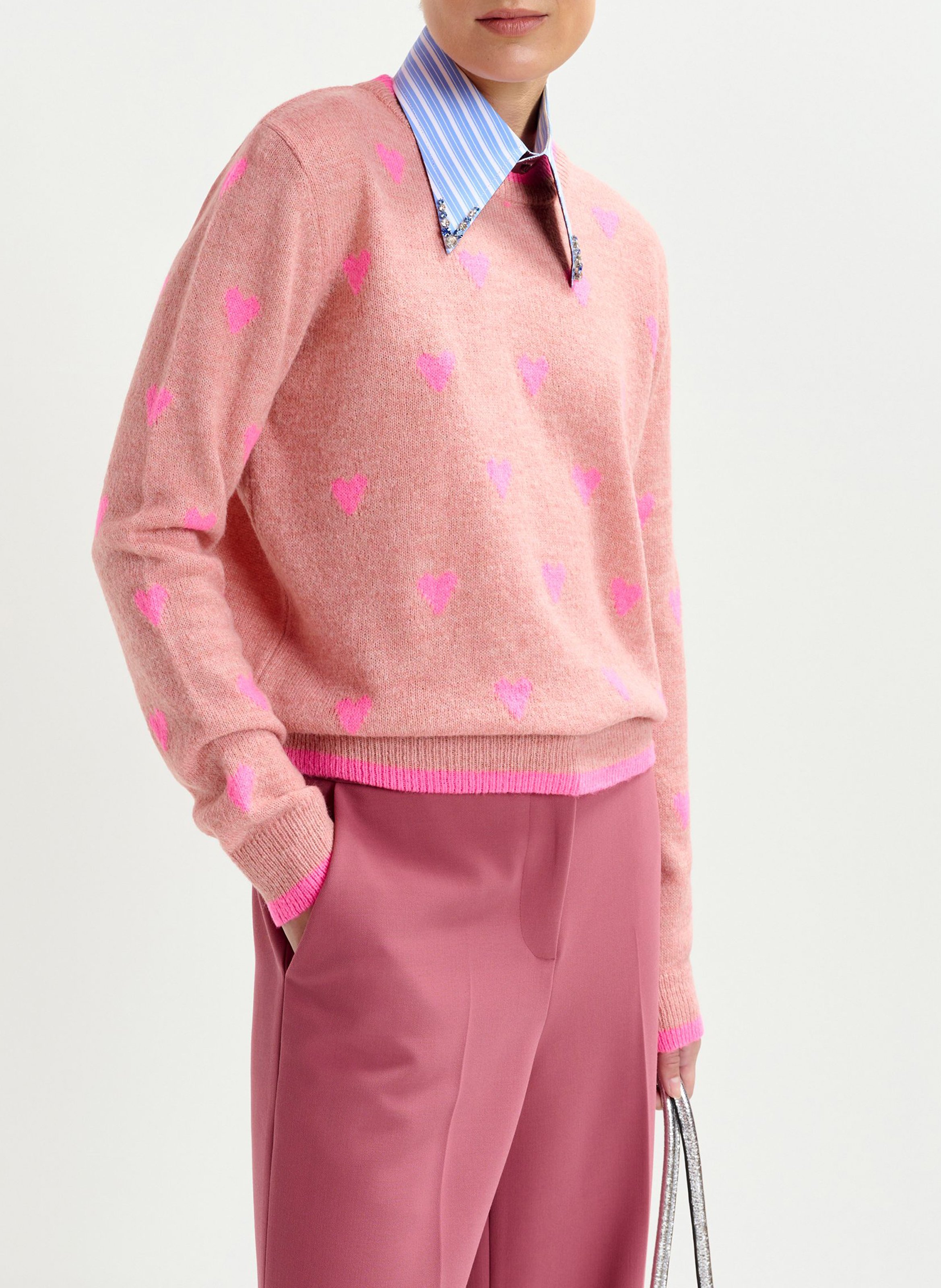 Pull droit en maille ESSENTIEL ANTWERP Rose