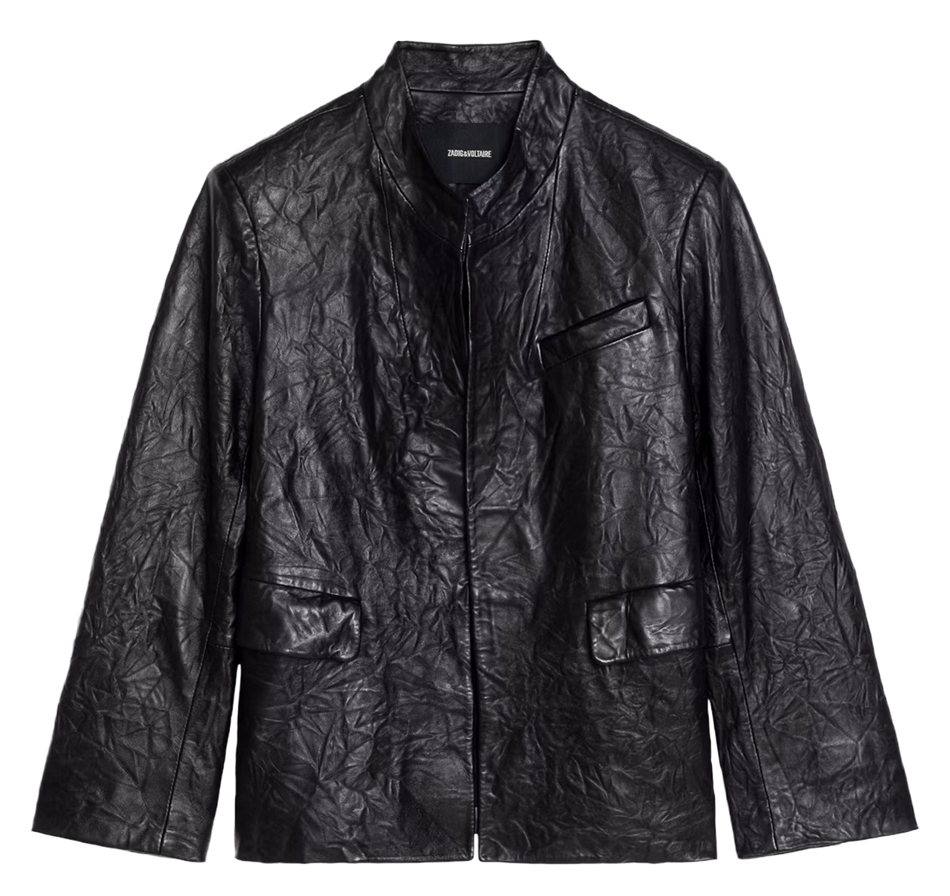 Blouson col rond en cuir ZADIG&VOLTAIRE Noir