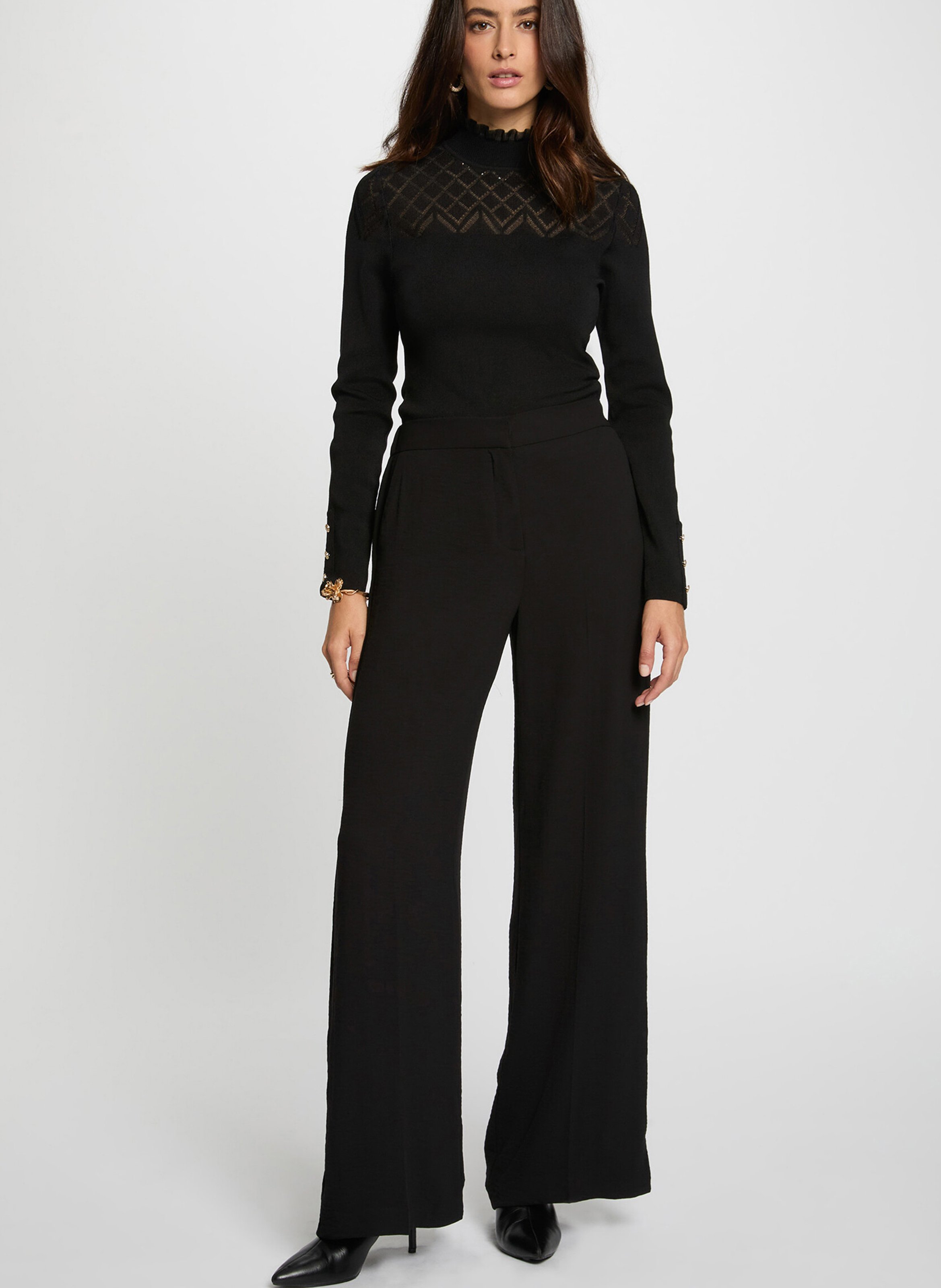 High-neck top MORGAN Black