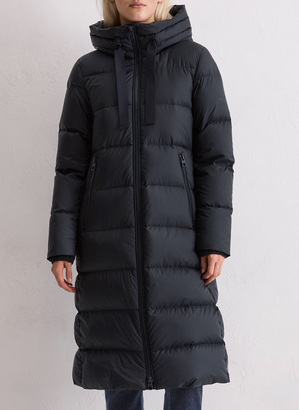 Halflange effen donsjas met capuchon MARC O'POLO Blauw