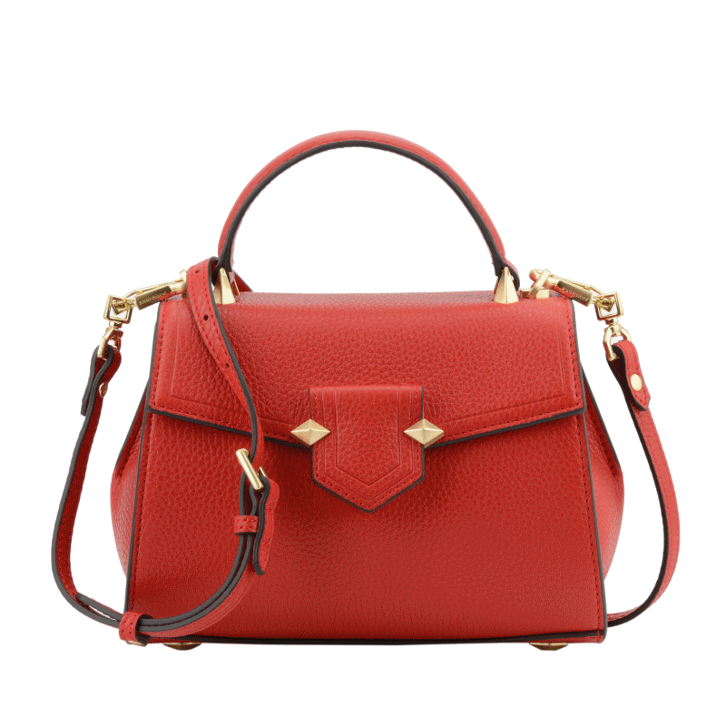 Handbag - cowhide leather POURCHET Red