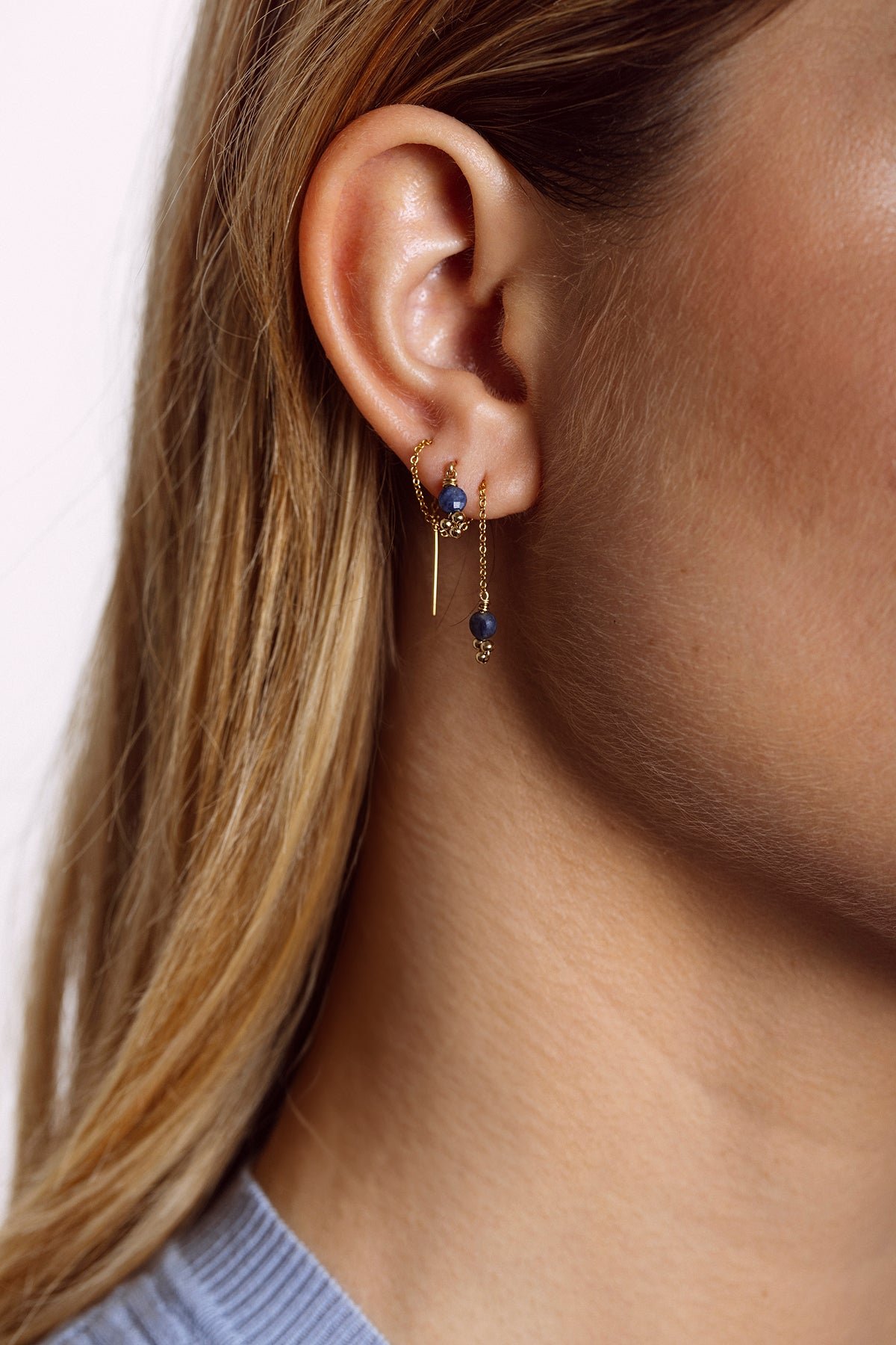 Gaia multi-position ear jewel - sapphire YAY Blue