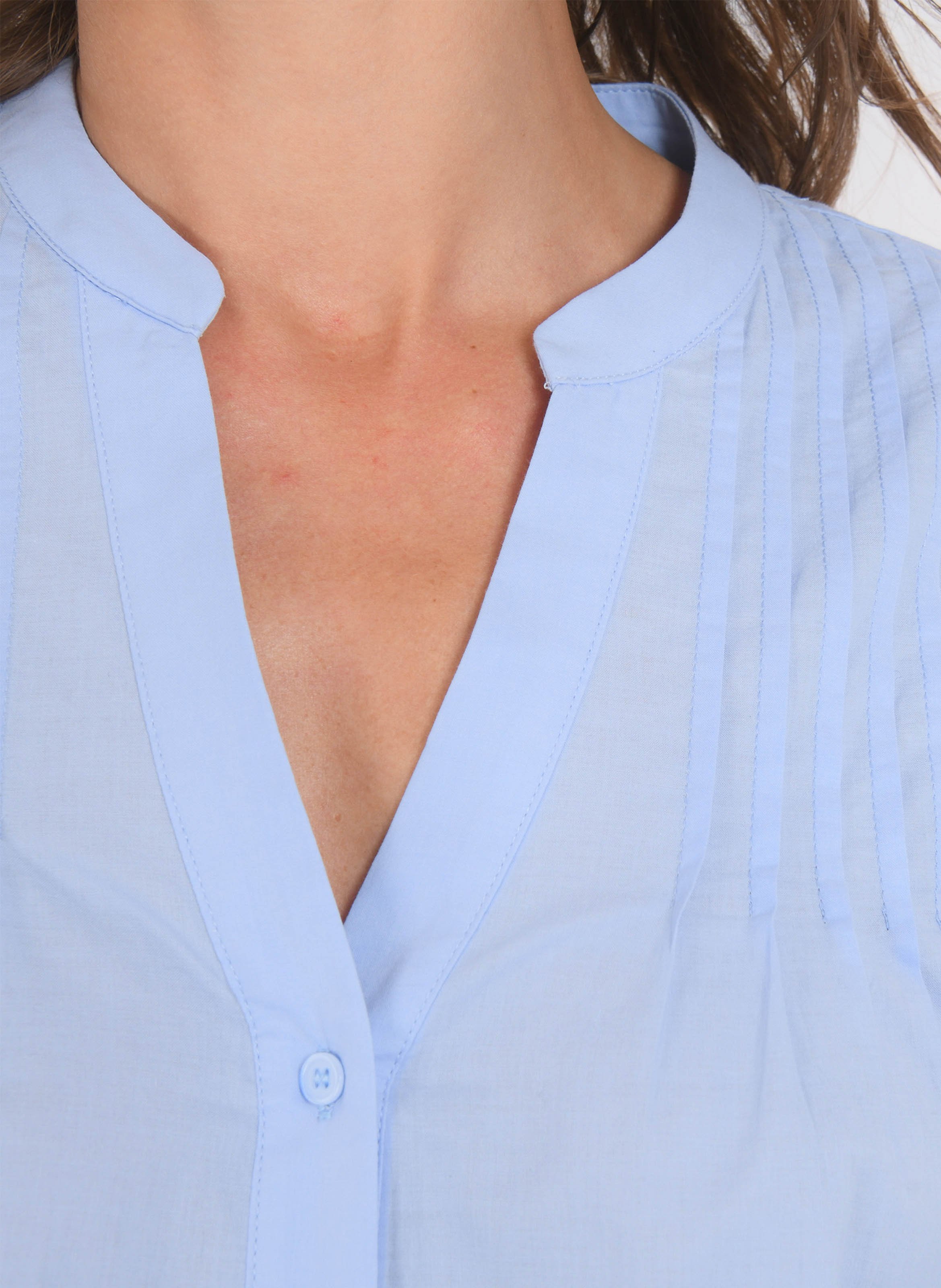 Recht katoenen overhemd met opstaande kraag KOOKAI Blauw