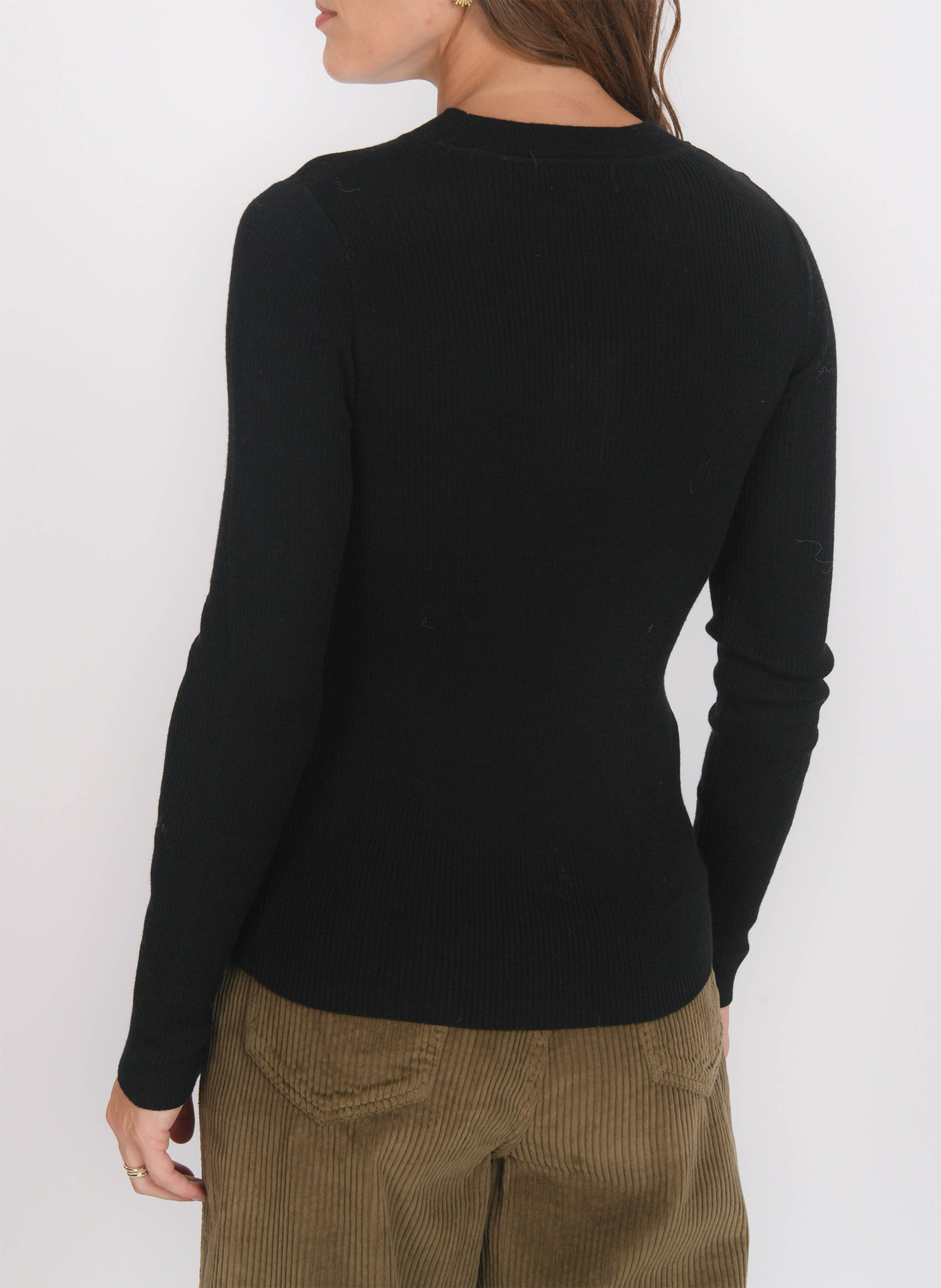 Pull col rond en laine mélangée KOOKAI Noir