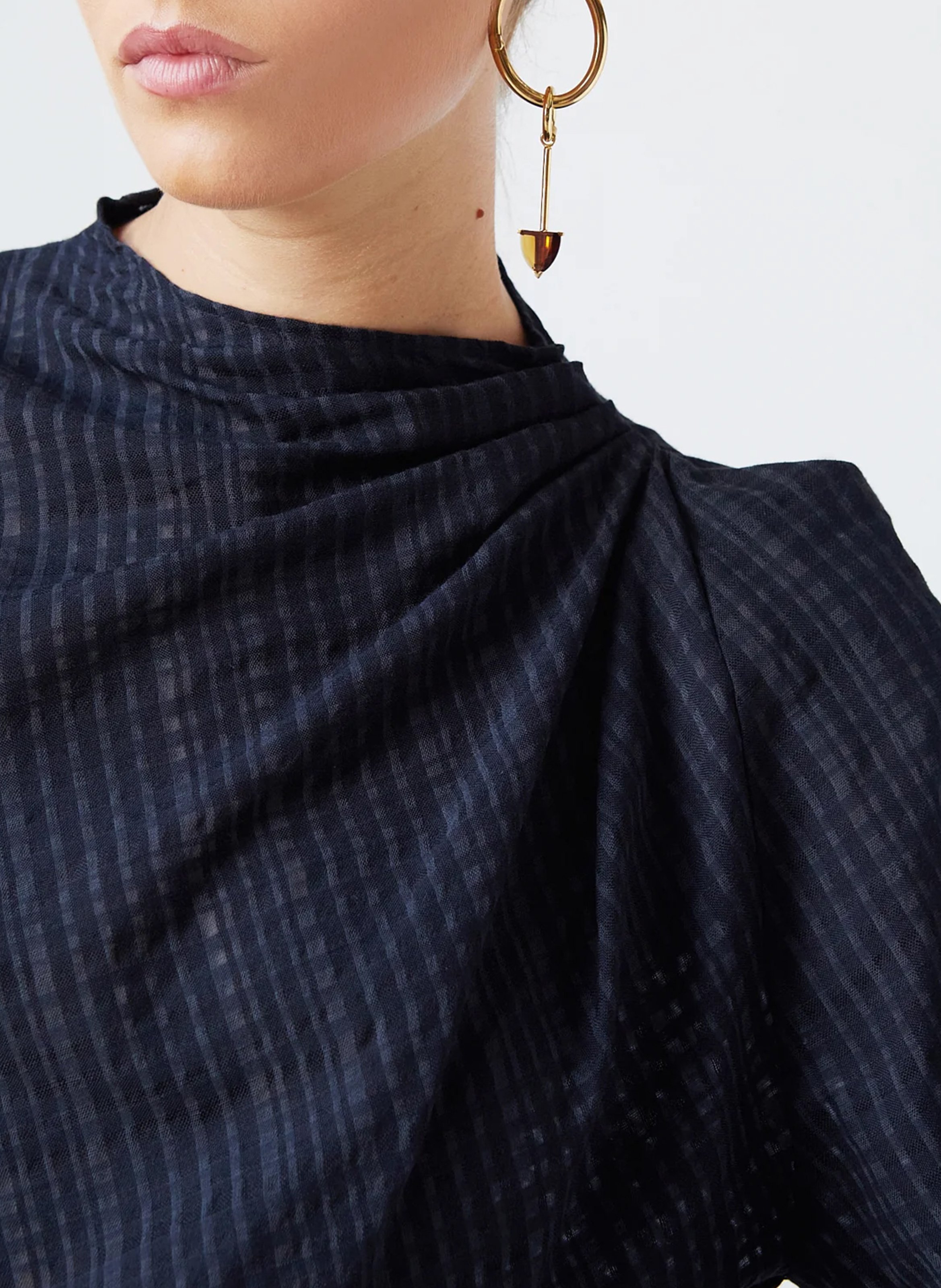 Top col rond en coton THE LABEL EDITION Noir