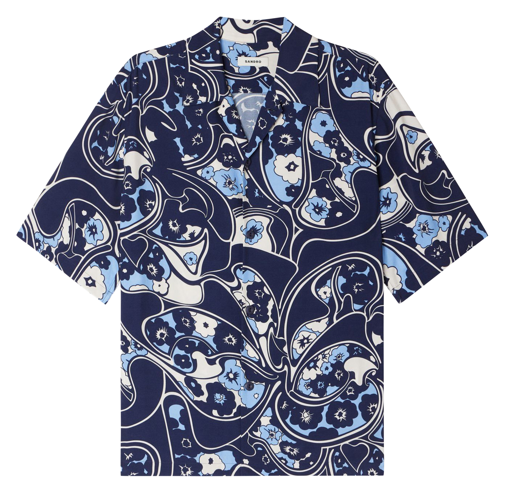 Overhemd met bloemenprint Blauw