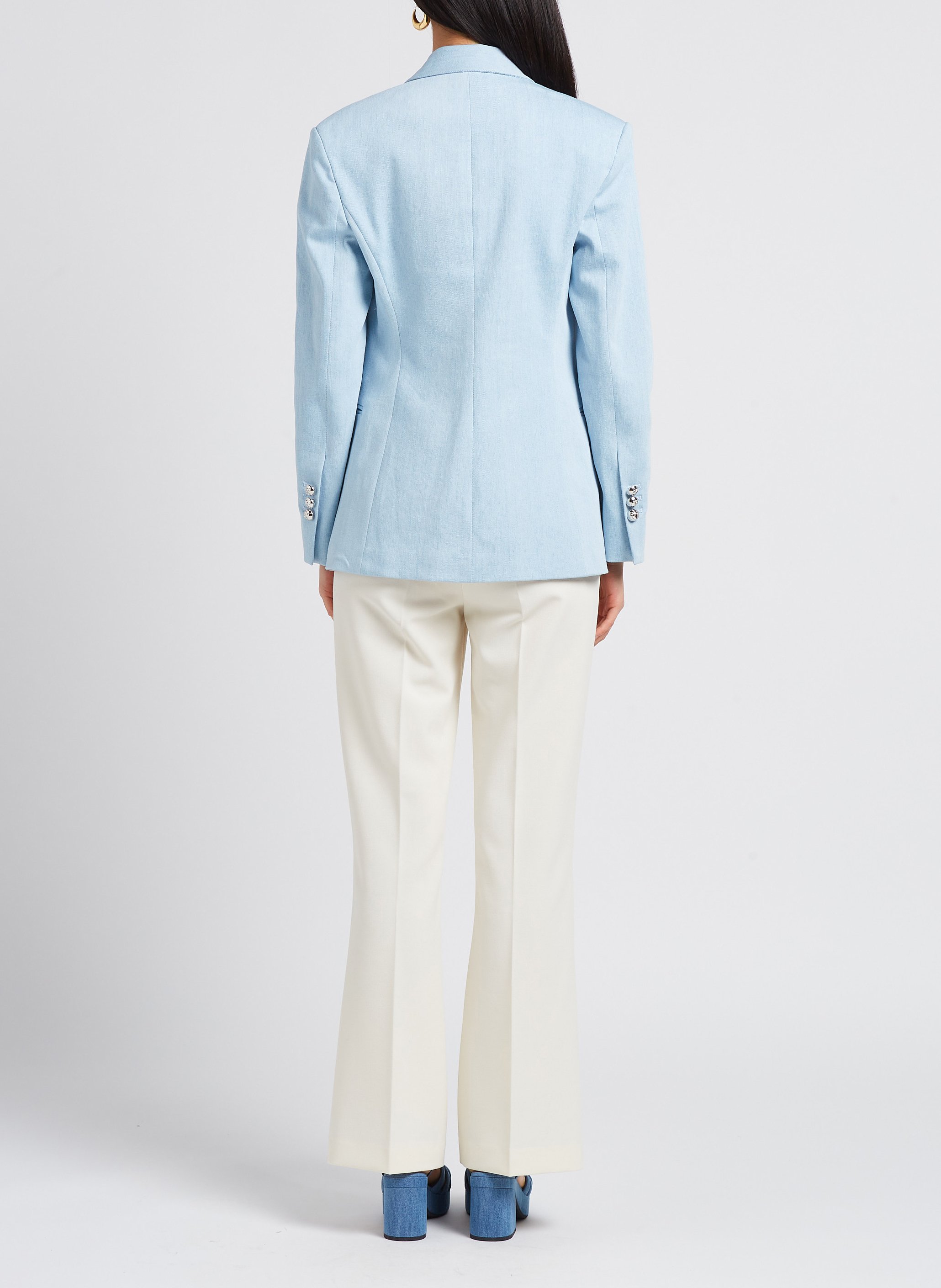 Veste de tailleur en denim de coton mélangé  PINKO Bleu