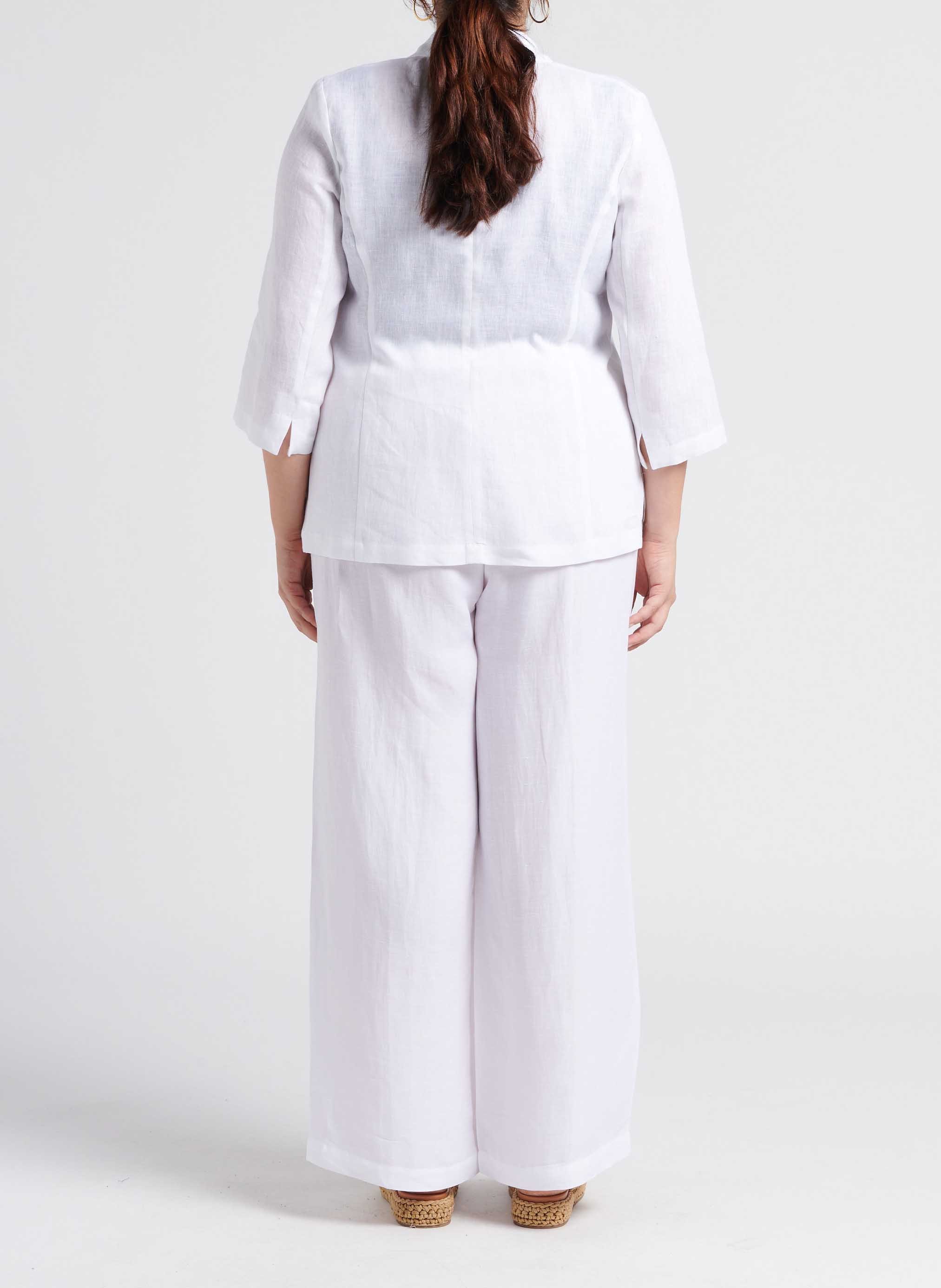 Veste col tailleur en lin  PERSONA by Marina Rinaldi Blanc