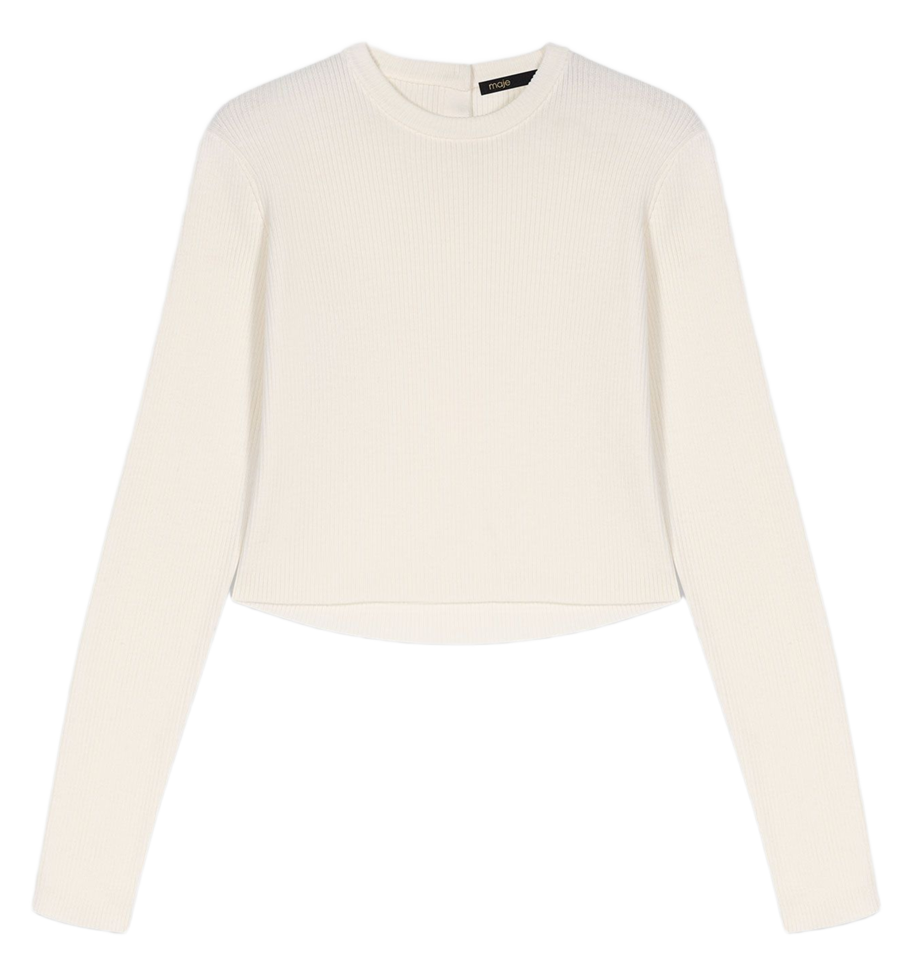 Ribbed wool solid color sweater MAJE Beige