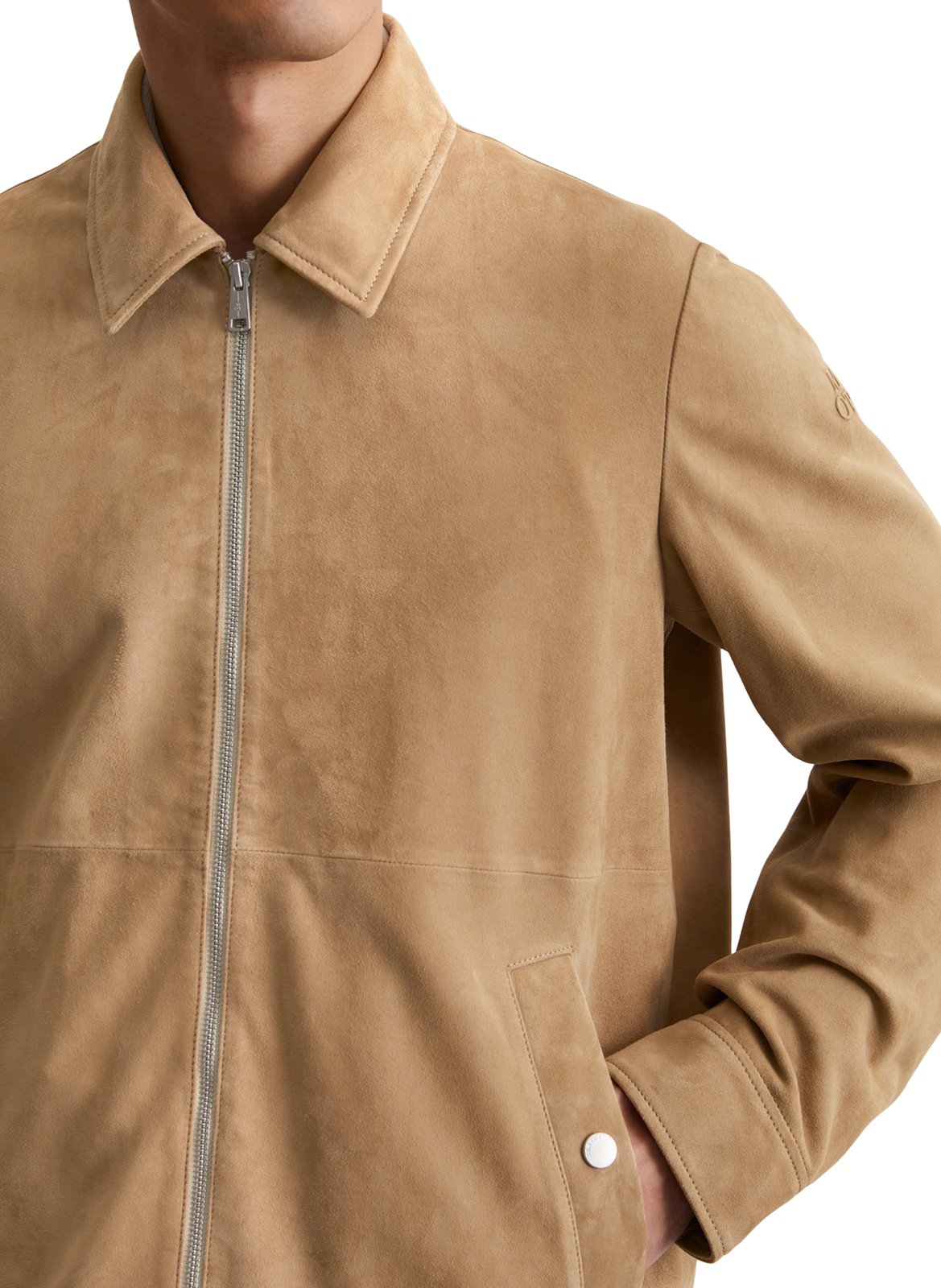 Lambskin leather jacket with classic collar MARC O'POLO Beige