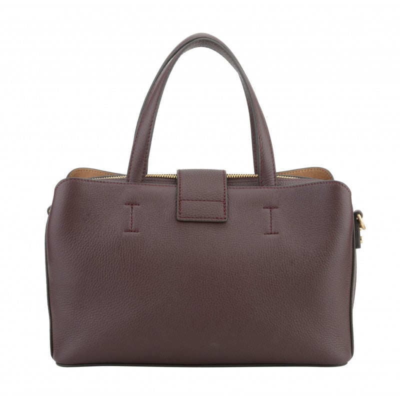 Calfskin leather handbag POURCHET Red