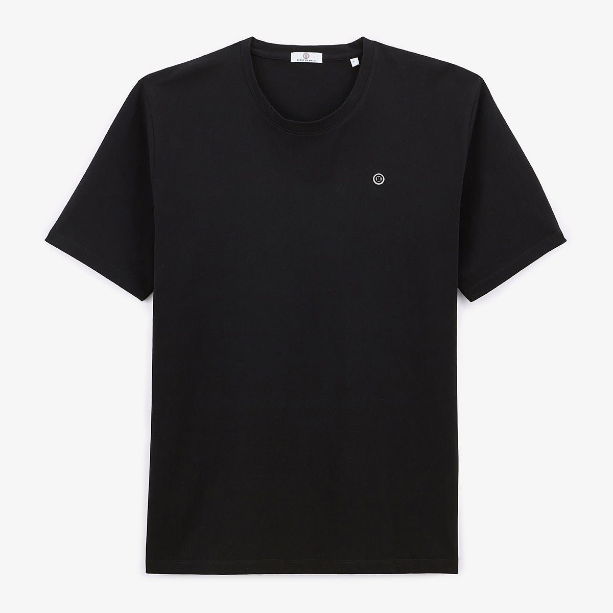 Round-neck cotton T-shirt SERGE BLANCO Black