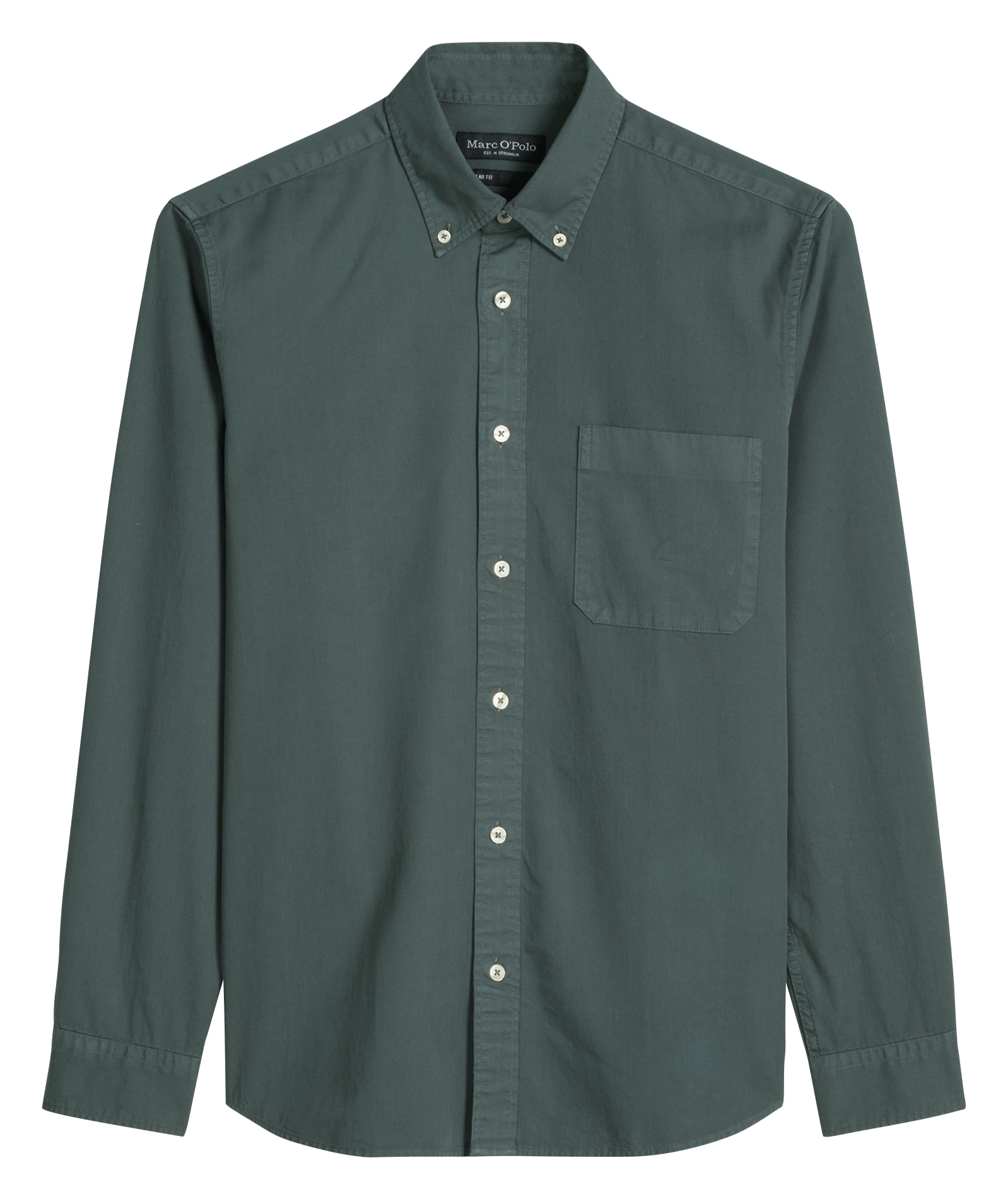 Einfarbiges Hemd aus Baumwolle MARC O'POLO Grun