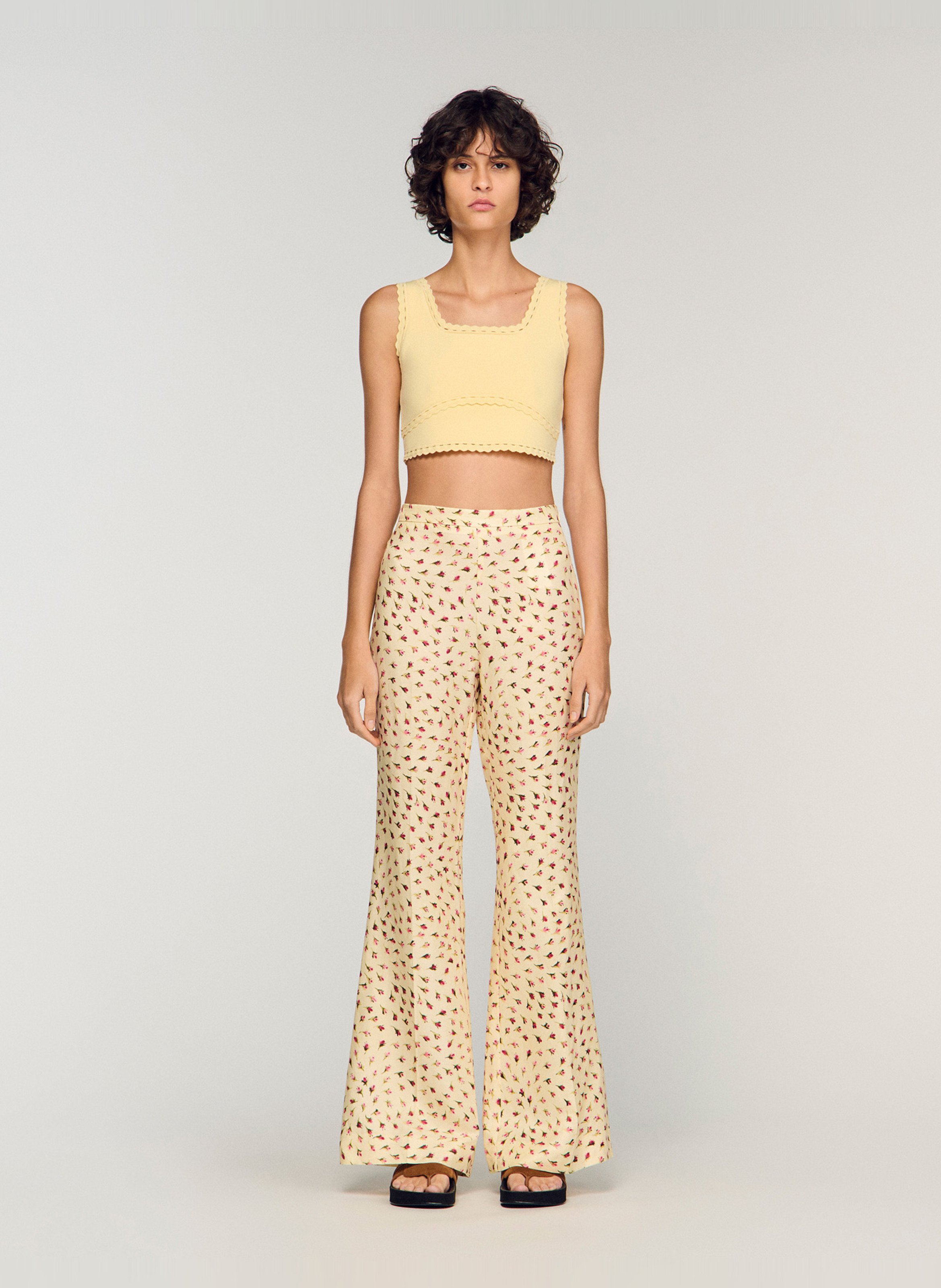 Rechte broek met print SANDRO Beige