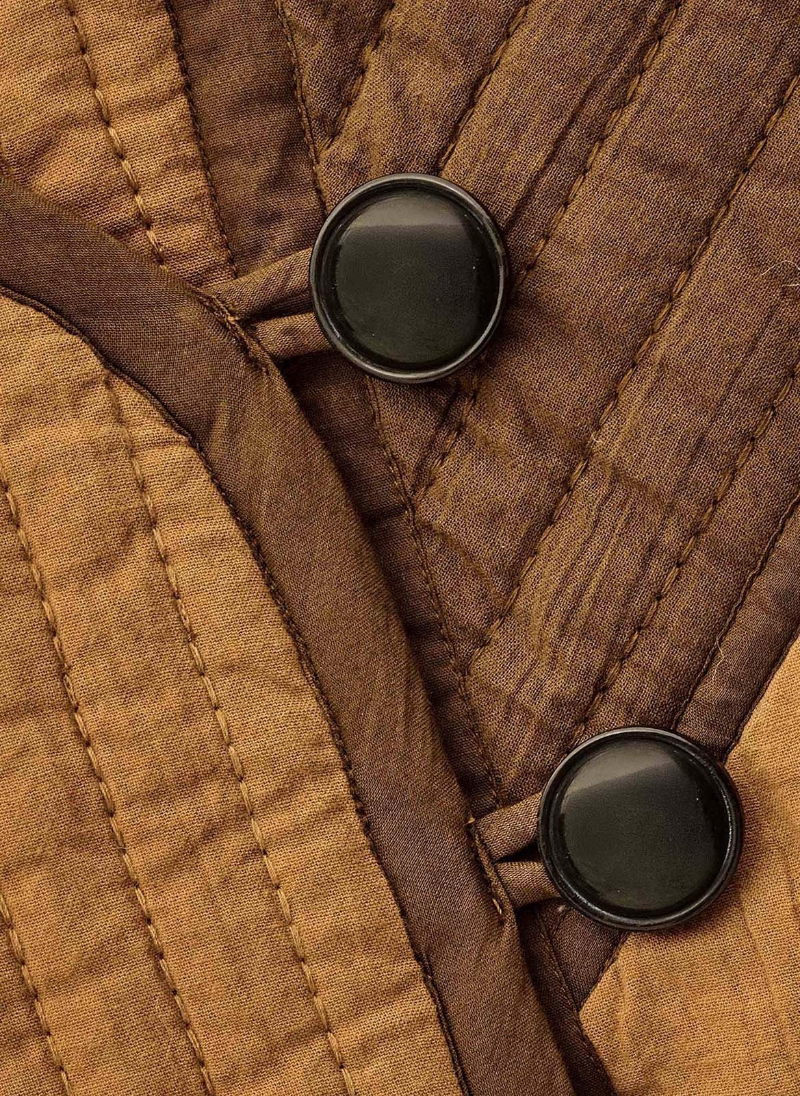 Korte patchwork katoenen jas BA&SH Bruin