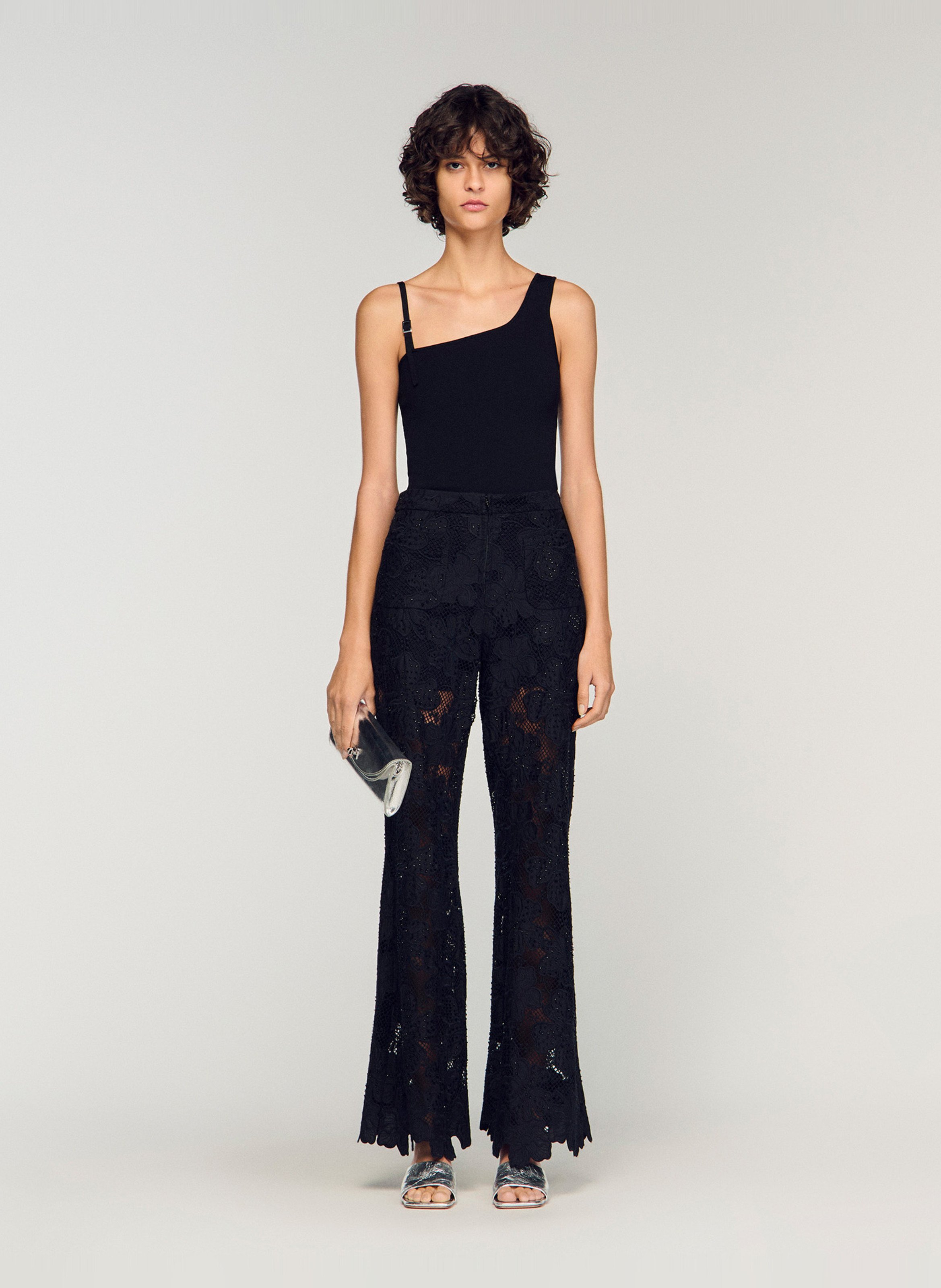 Top asymétrique  SANDRO Noir