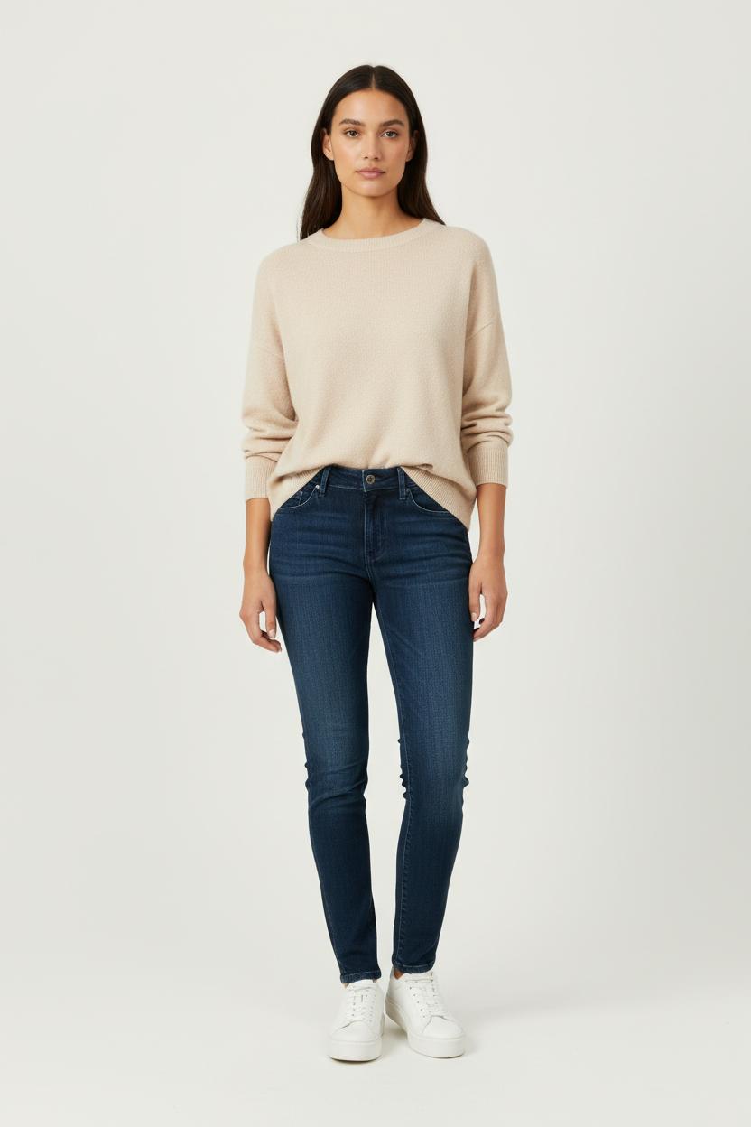 Cropped slim jeans with studs ACNE STUDIOS - Seconde Main Blue