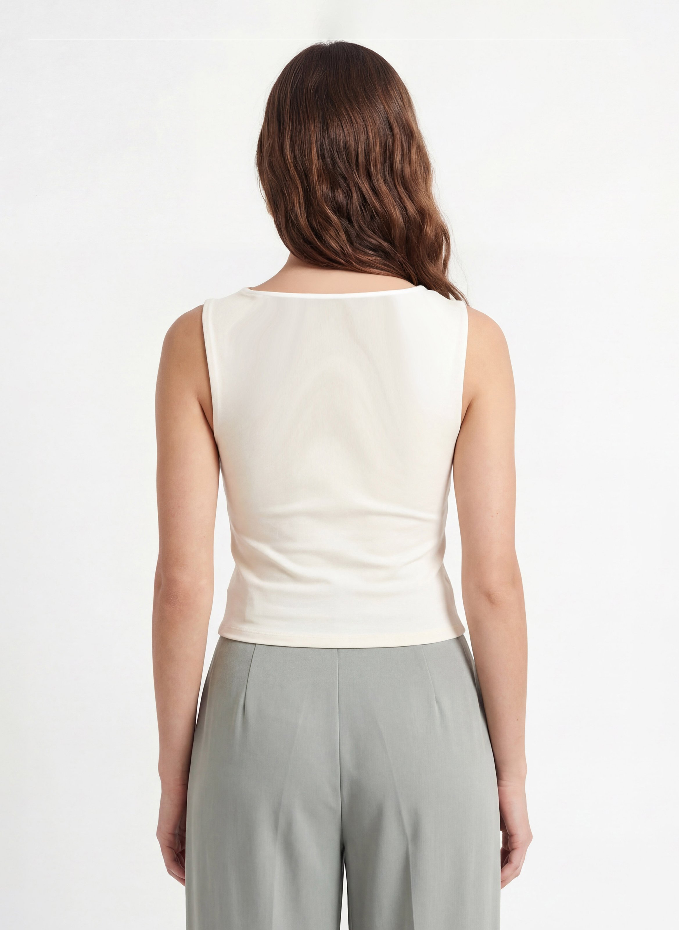 Débardeur droit en coton mélangé KOOKAI Blanc